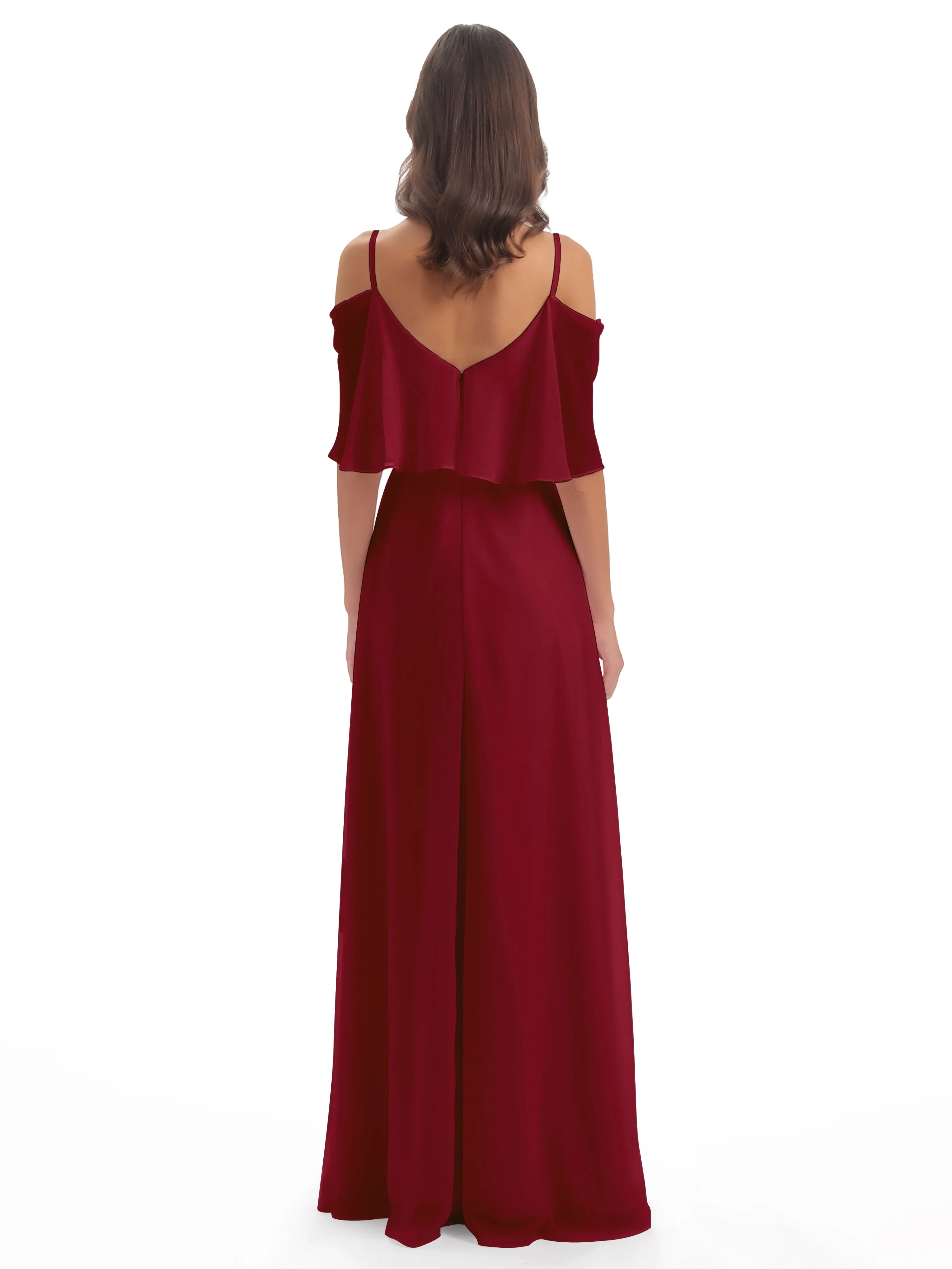 Olivia Inexpensive Chiffon Spaghetti Straps Bridesmaid Dresses