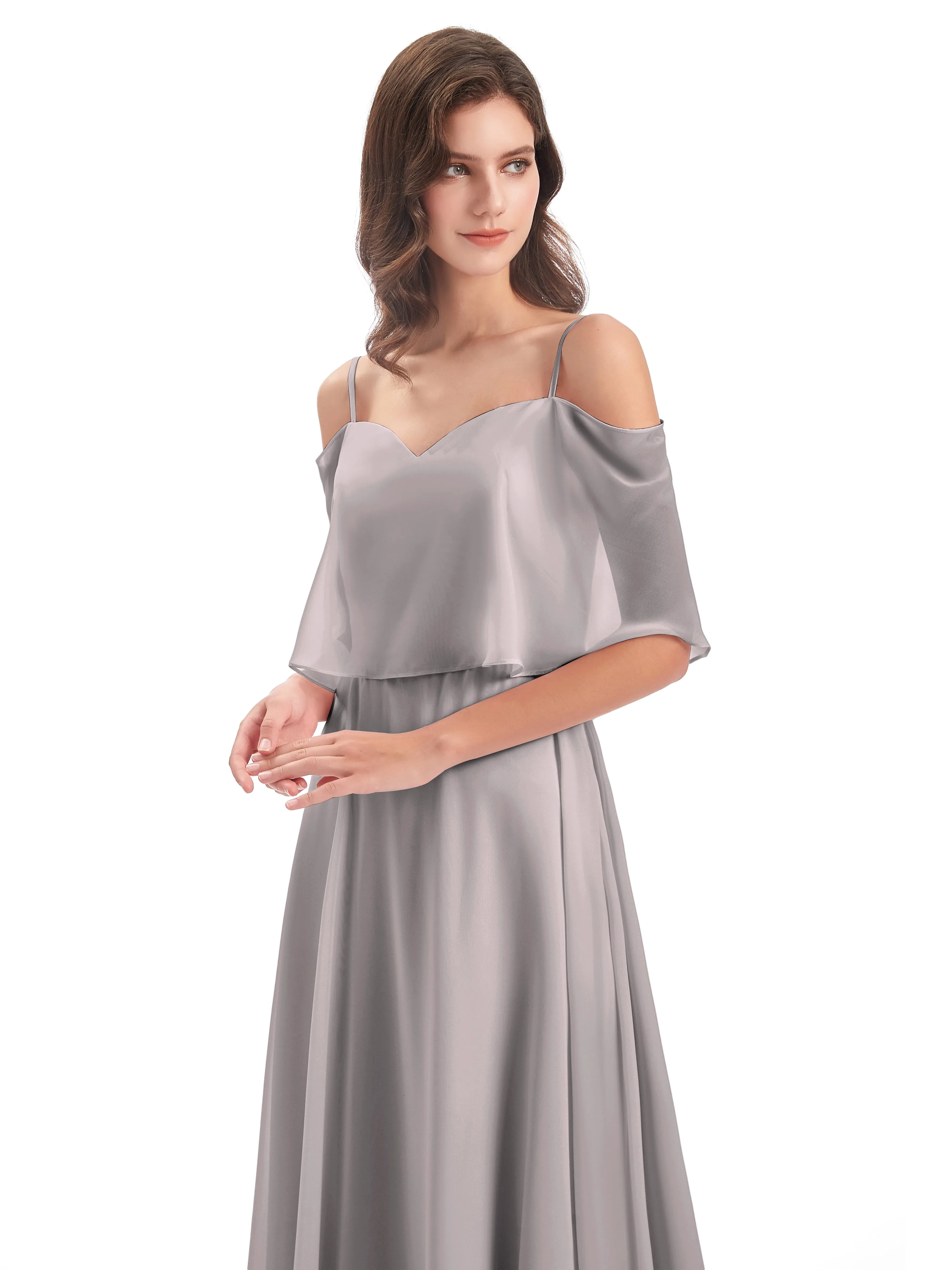 Olivia Inexpensive Chiffon Spaghetti Straps Bridesmaid Dresses