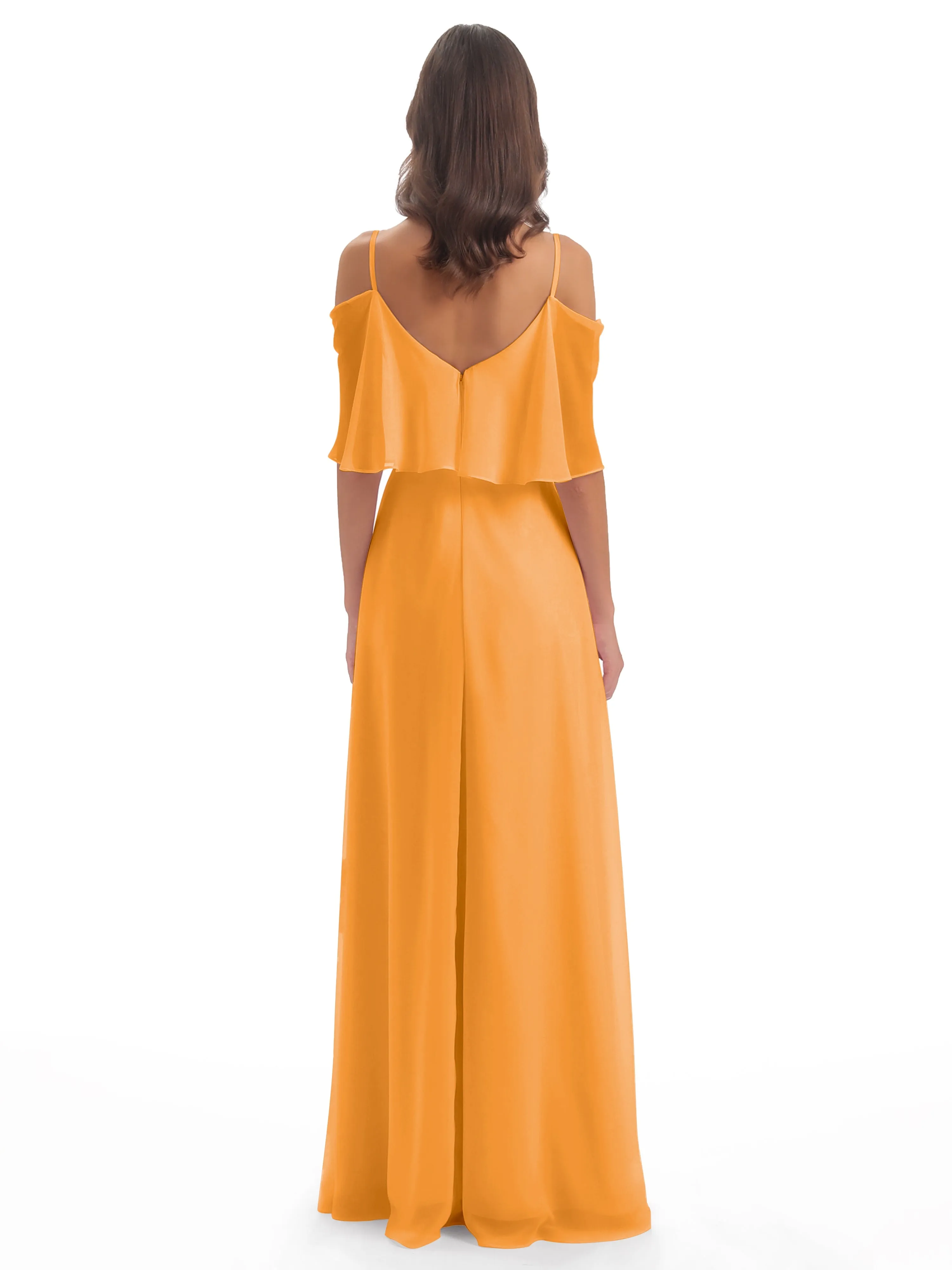 Olivia Inexpensive Chiffon Spaghetti Straps Bridesmaid Dresses