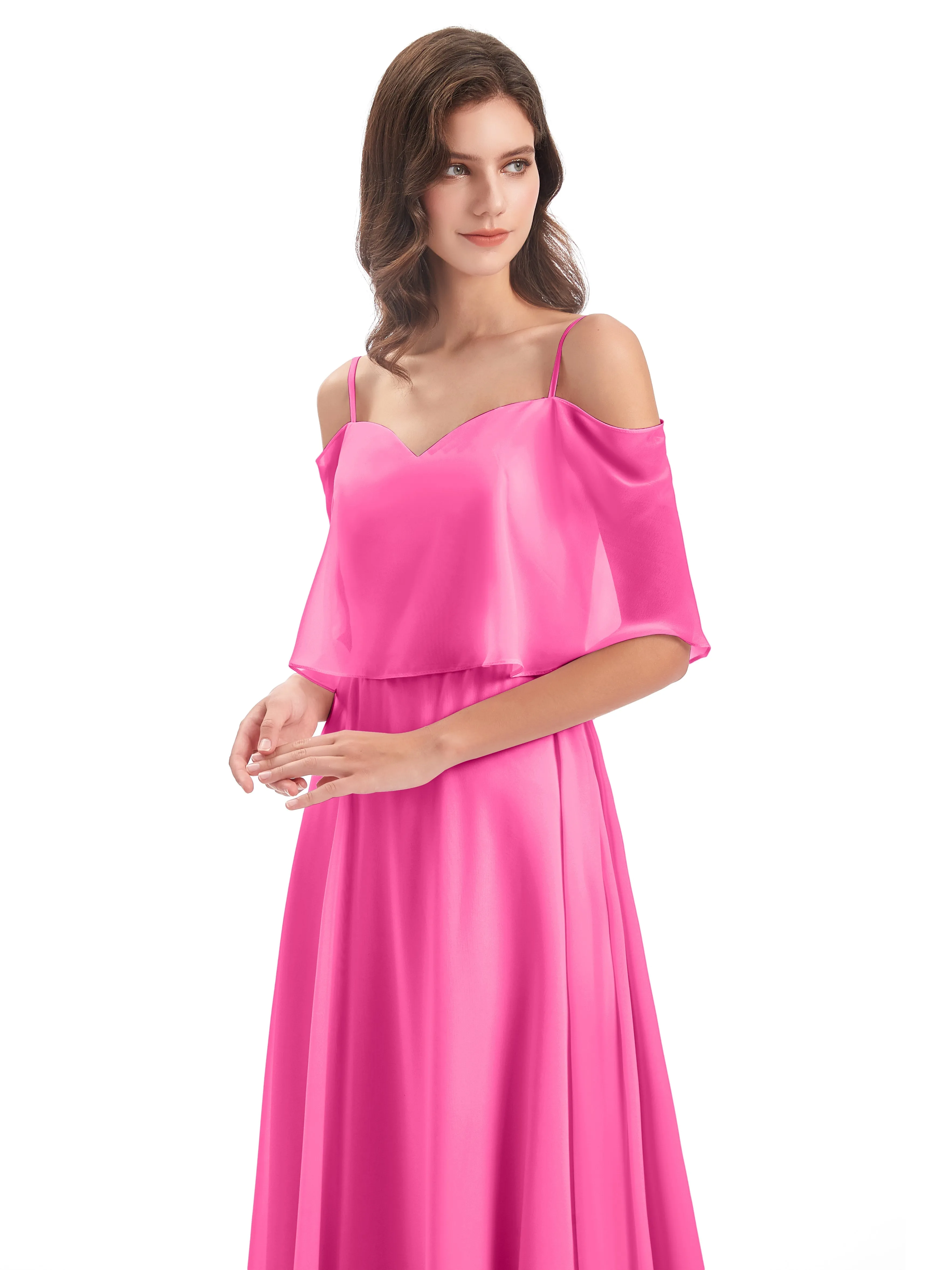 Olivia Inexpensive Chiffon Spaghetti Straps Bridesmaid Dresses