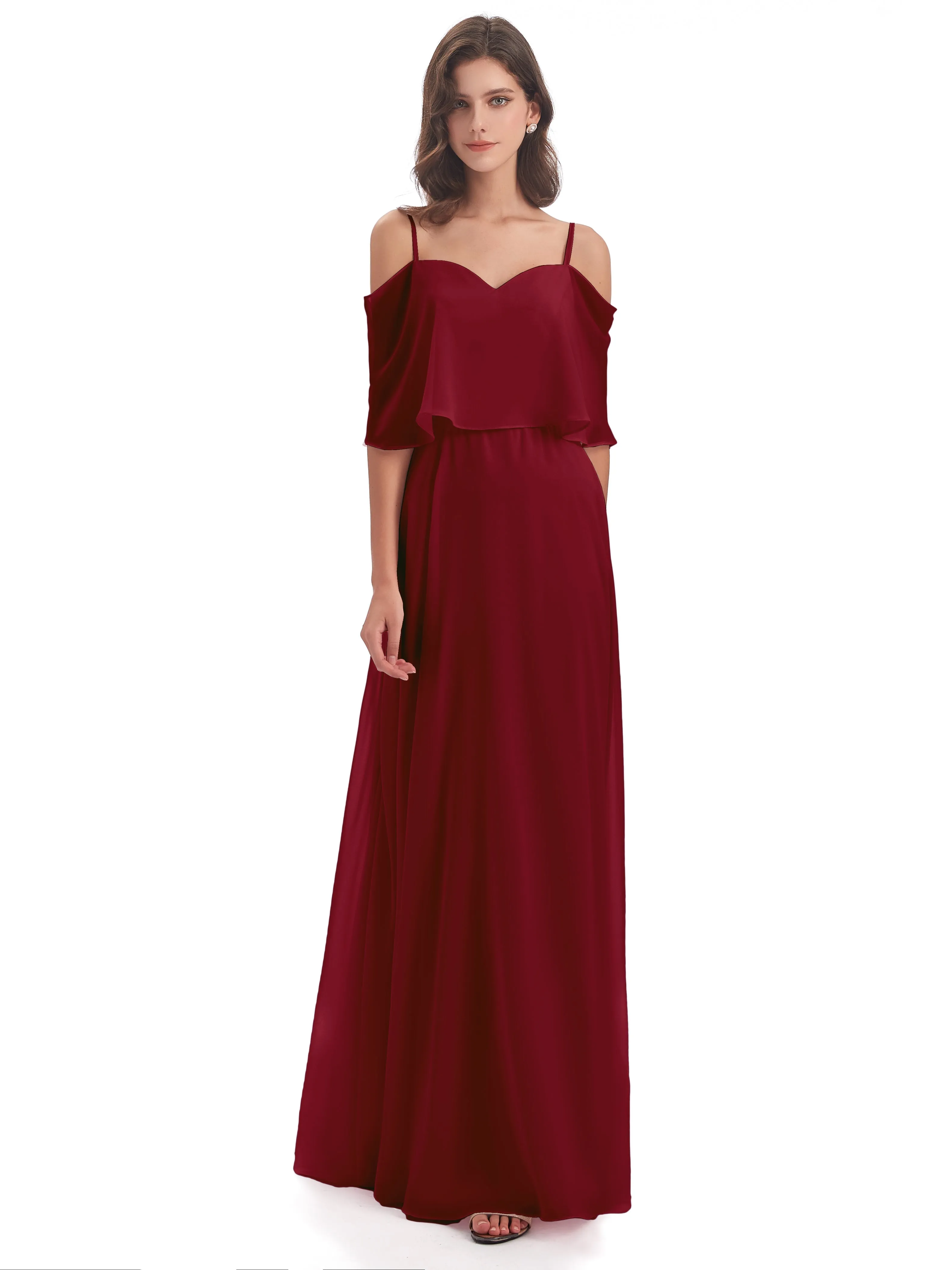 Olivia Inexpensive Chiffon Spaghetti Straps Bridesmaid Dresses