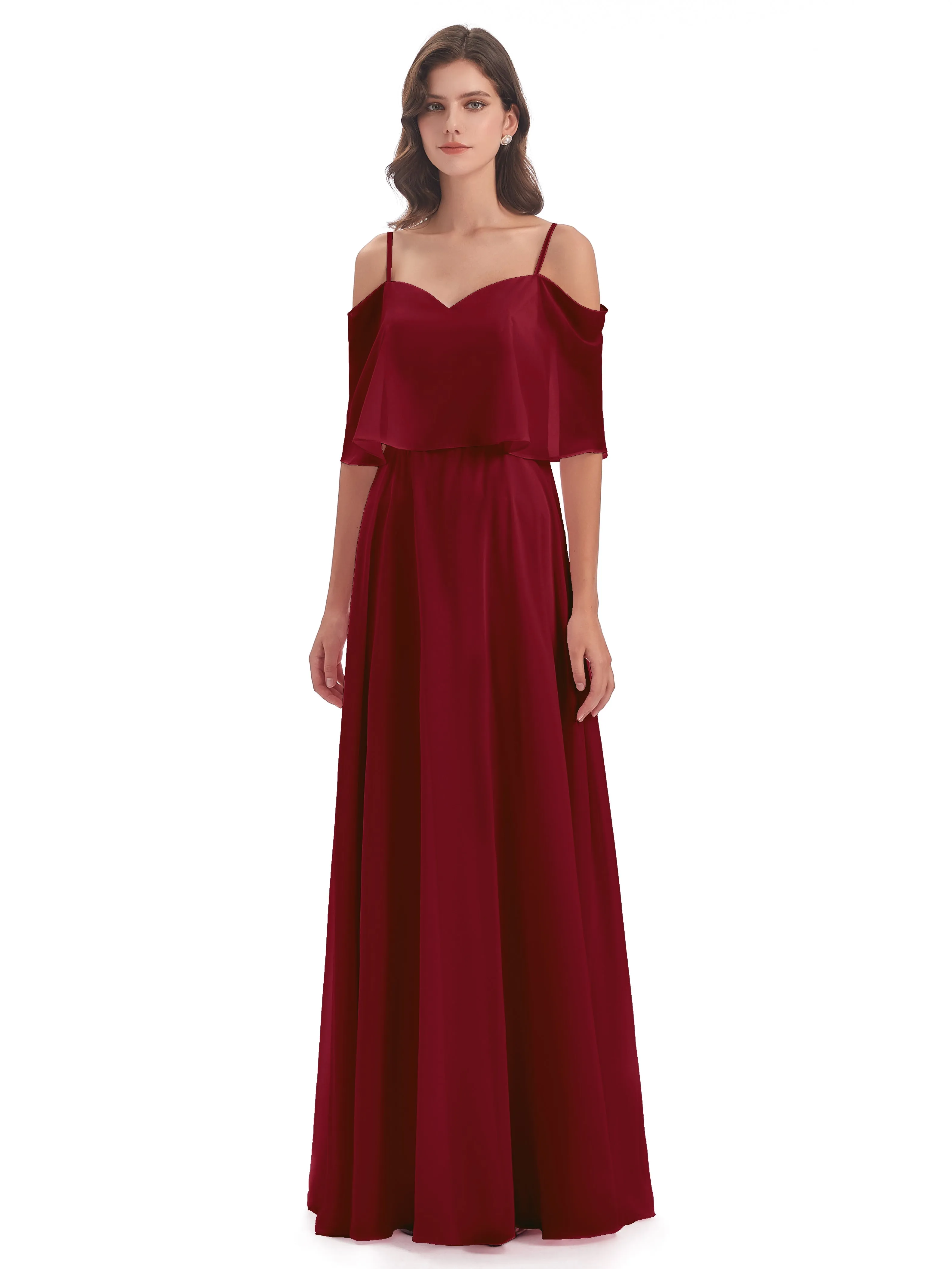 Olivia Inexpensive Chiffon Spaghetti Straps Bridesmaid Dresses