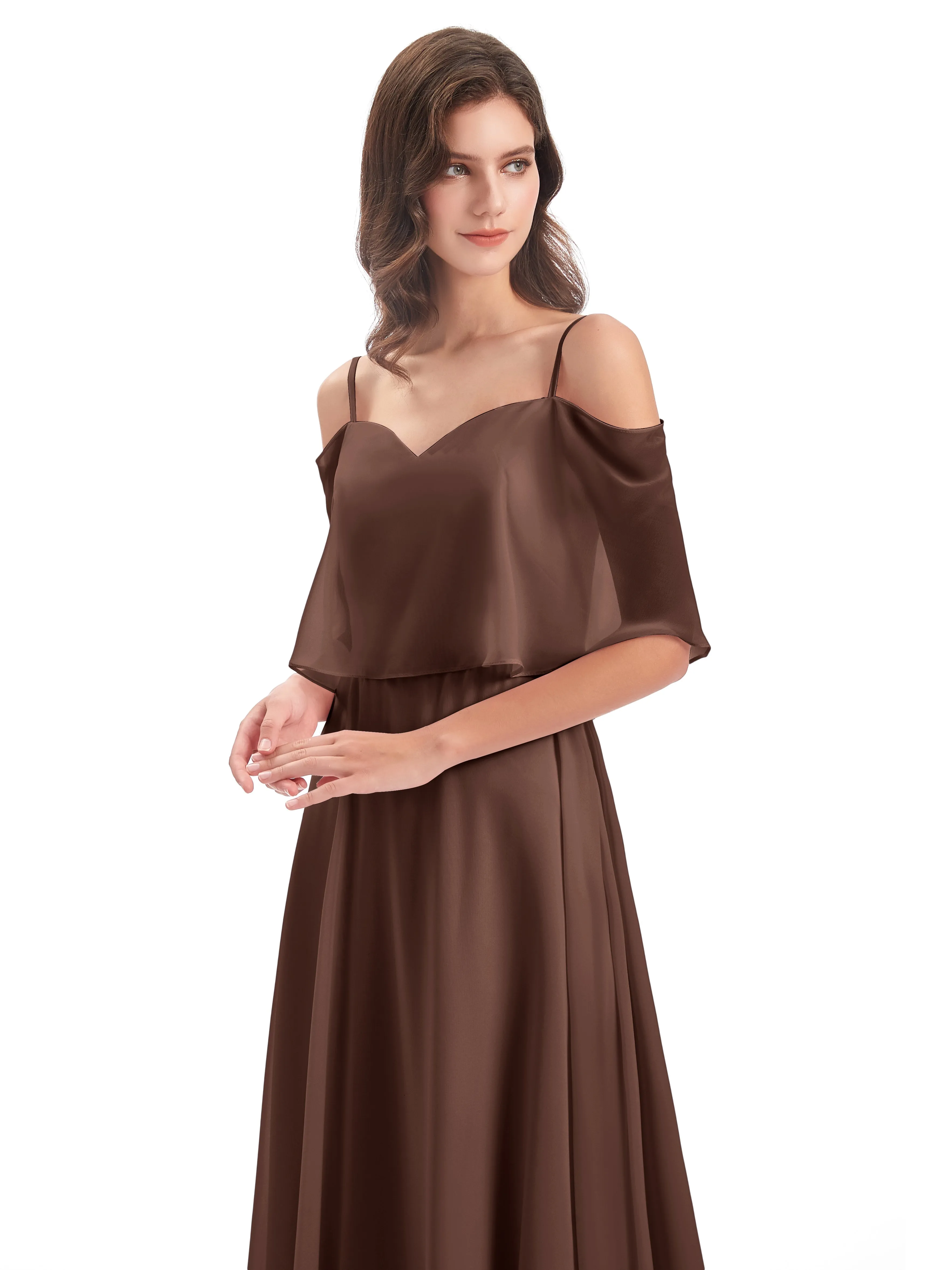 Olivia Inexpensive Chiffon Spaghetti Straps Bridesmaid Dresses