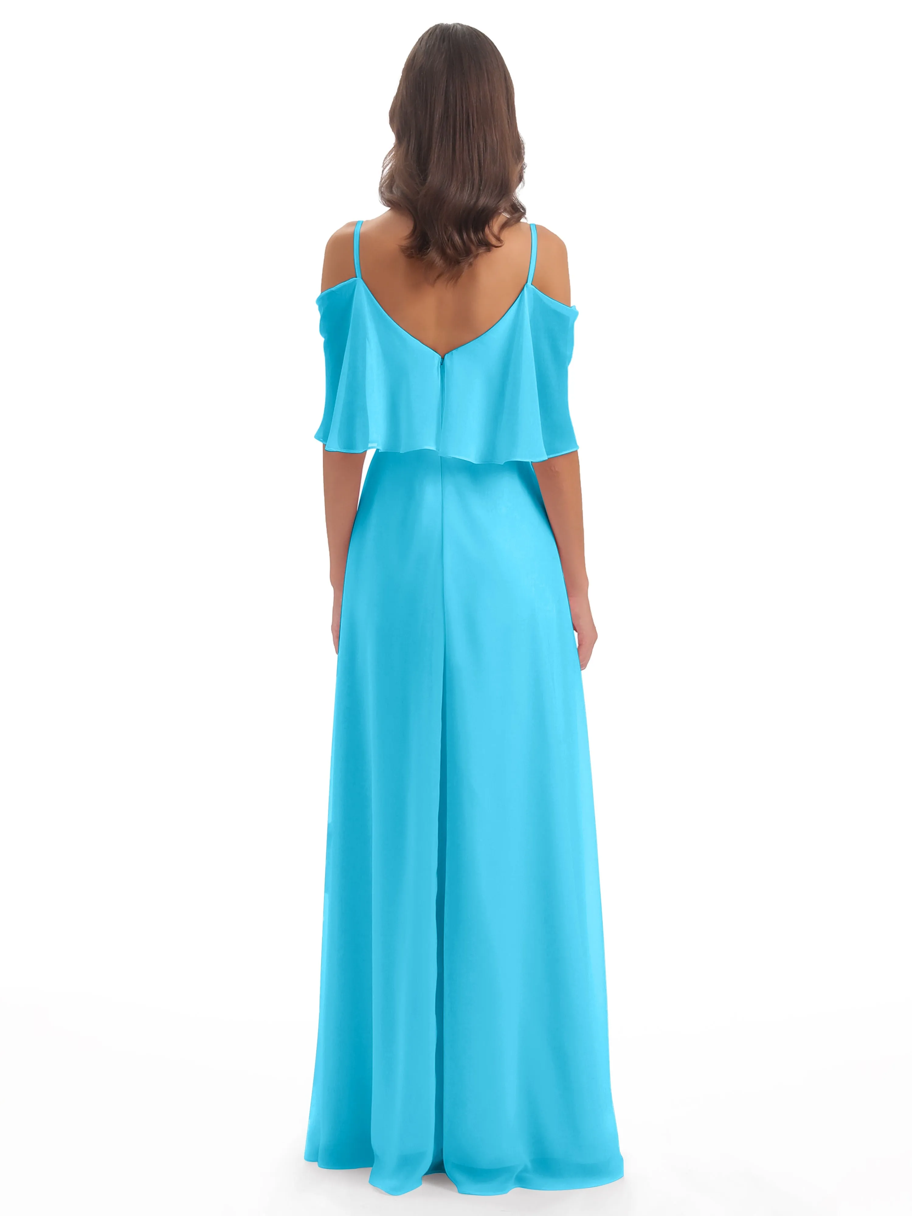 Olivia Inexpensive Chiffon Spaghetti Straps Bridesmaid Dresses