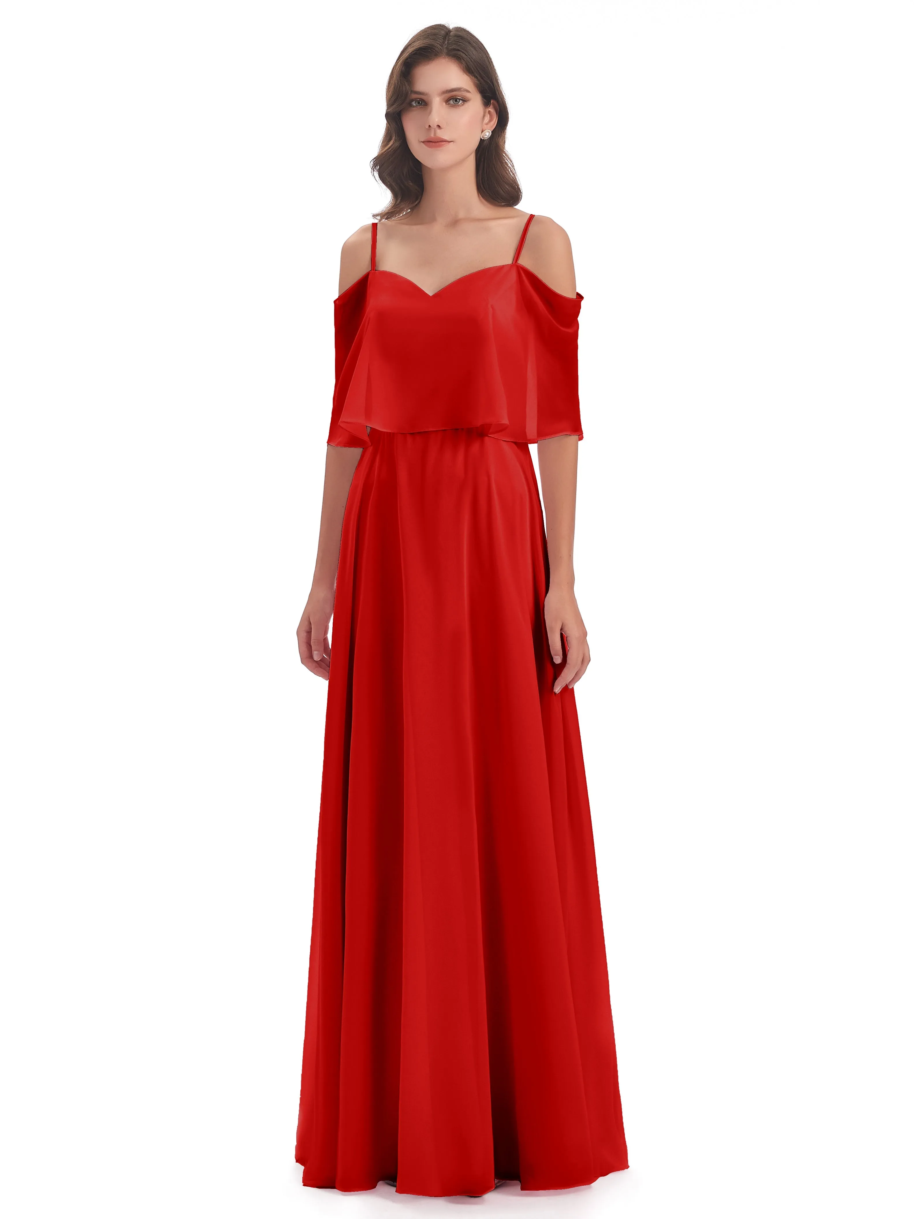 Olivia Inexpensive Chiffon Spaghetti Straps Bridesmaid Dresses