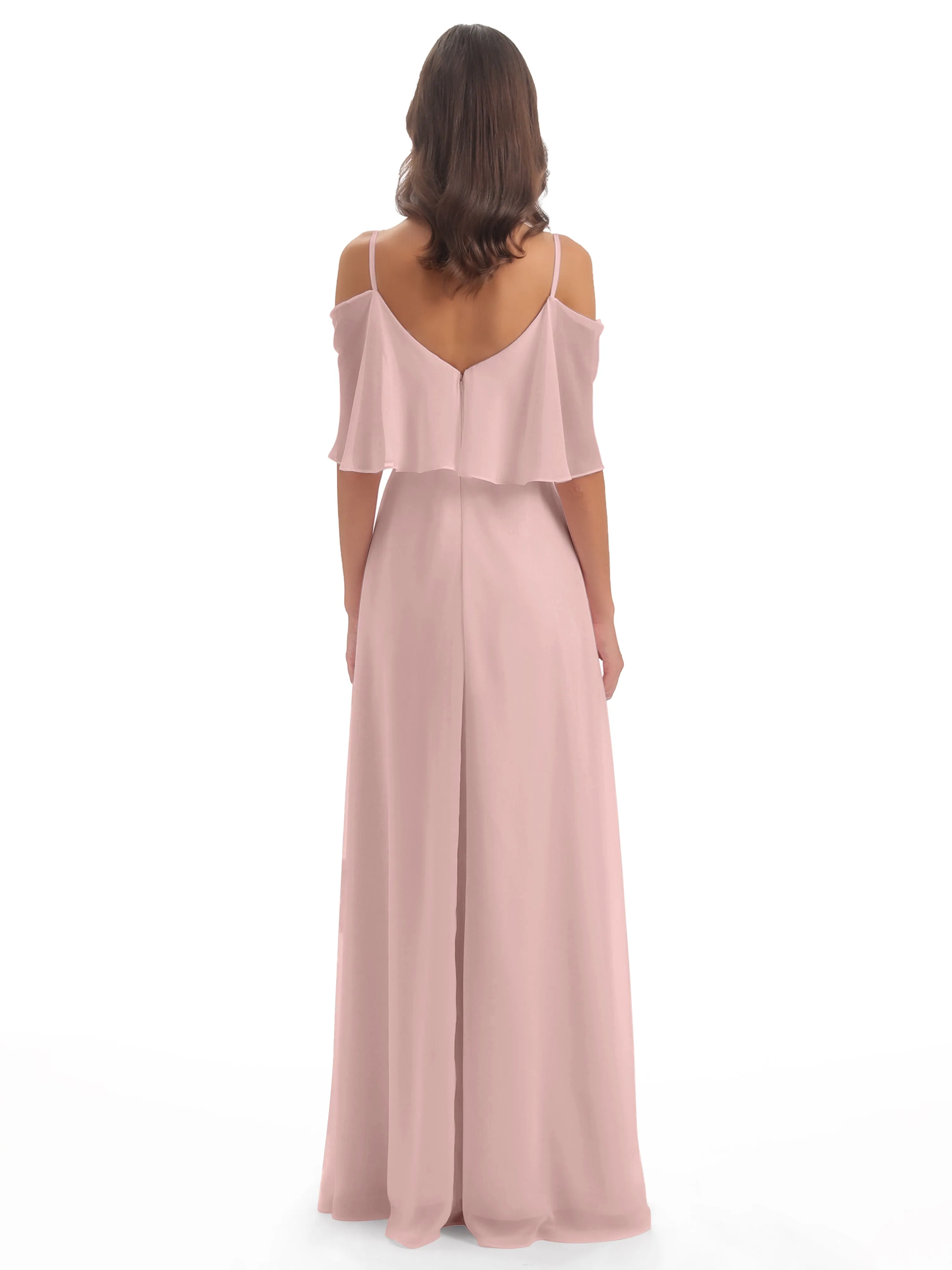 Olivia Inexpensive Chiffon Spaghetti Straps Bridesmaid Dresses