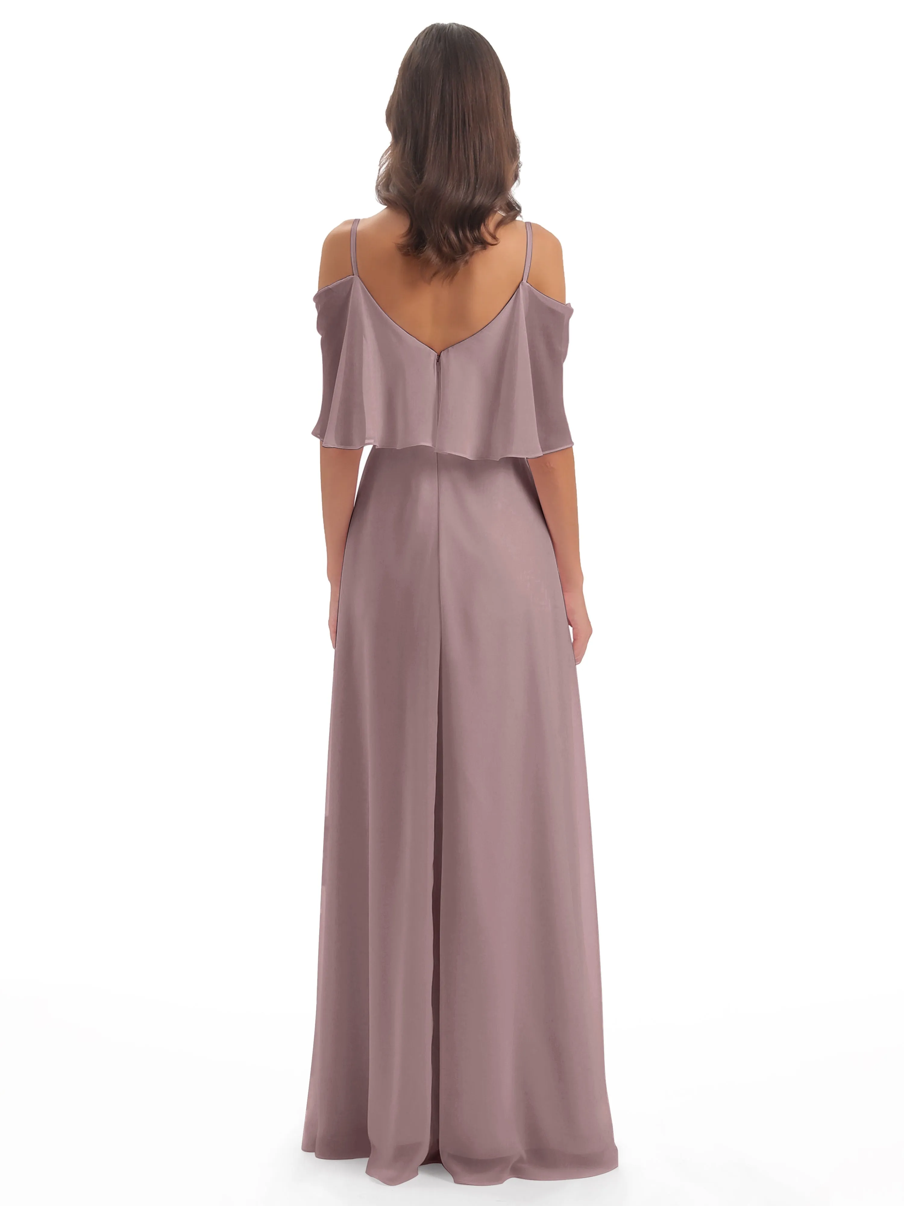 Olivia Inexpensive Chiffon Spaghetti Straps Bridesmaid Dresses