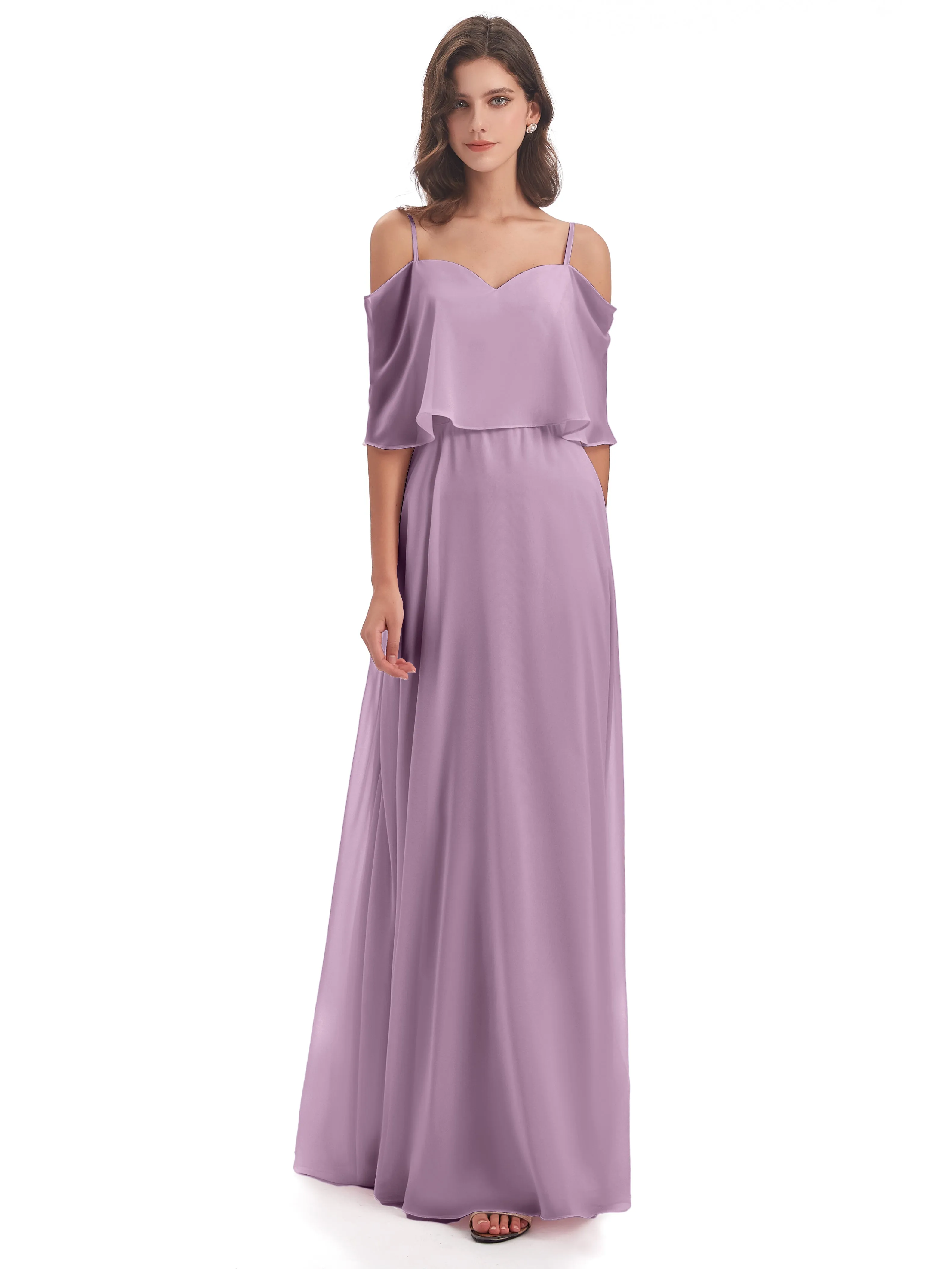 Olivia Inexpensive Chiffon Spaghetti Straps Bridesmaid Dresses