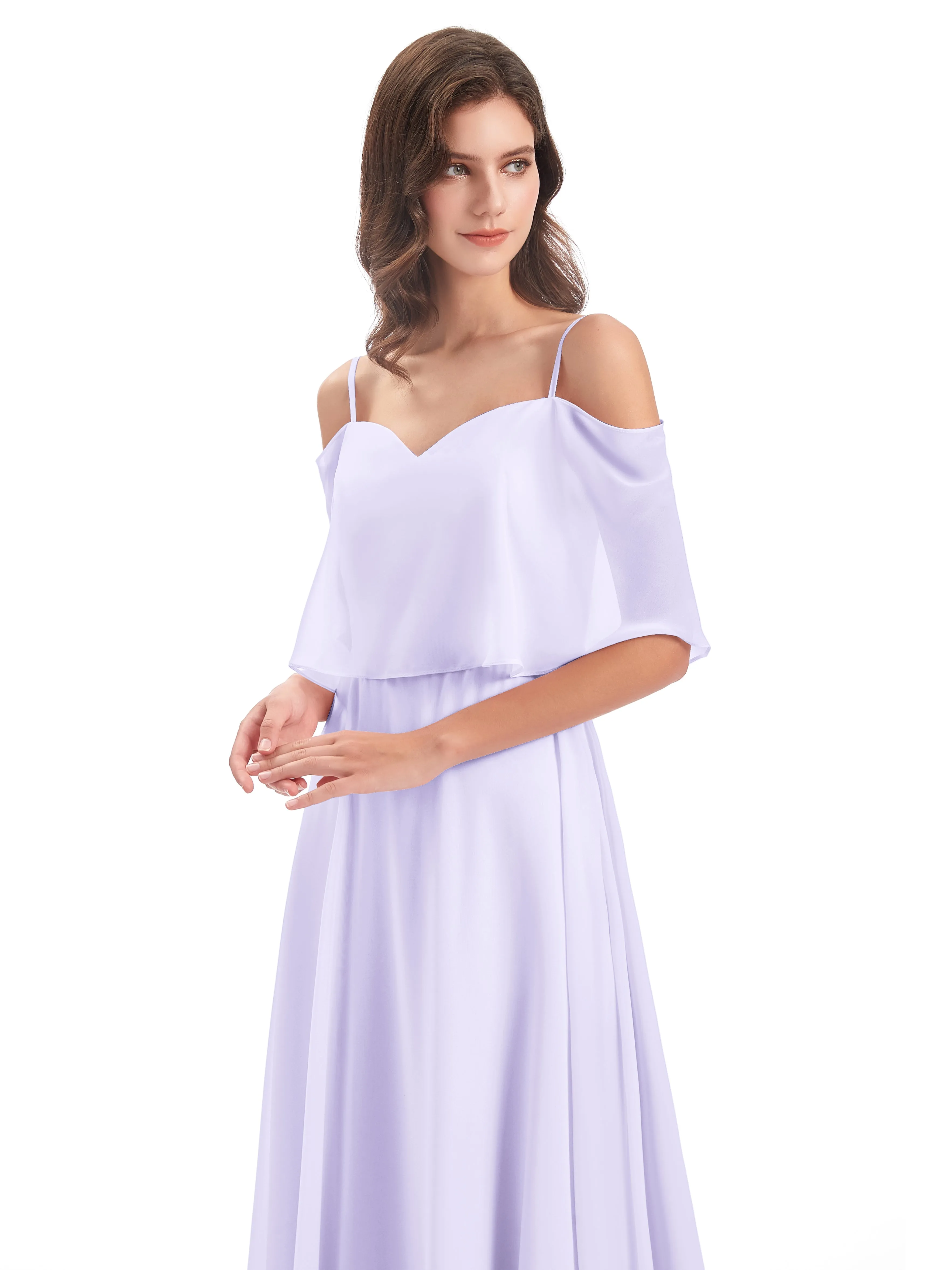 Olivia Inexpensive Chiffon Spaghetti Straps Bridesmaid Dresses