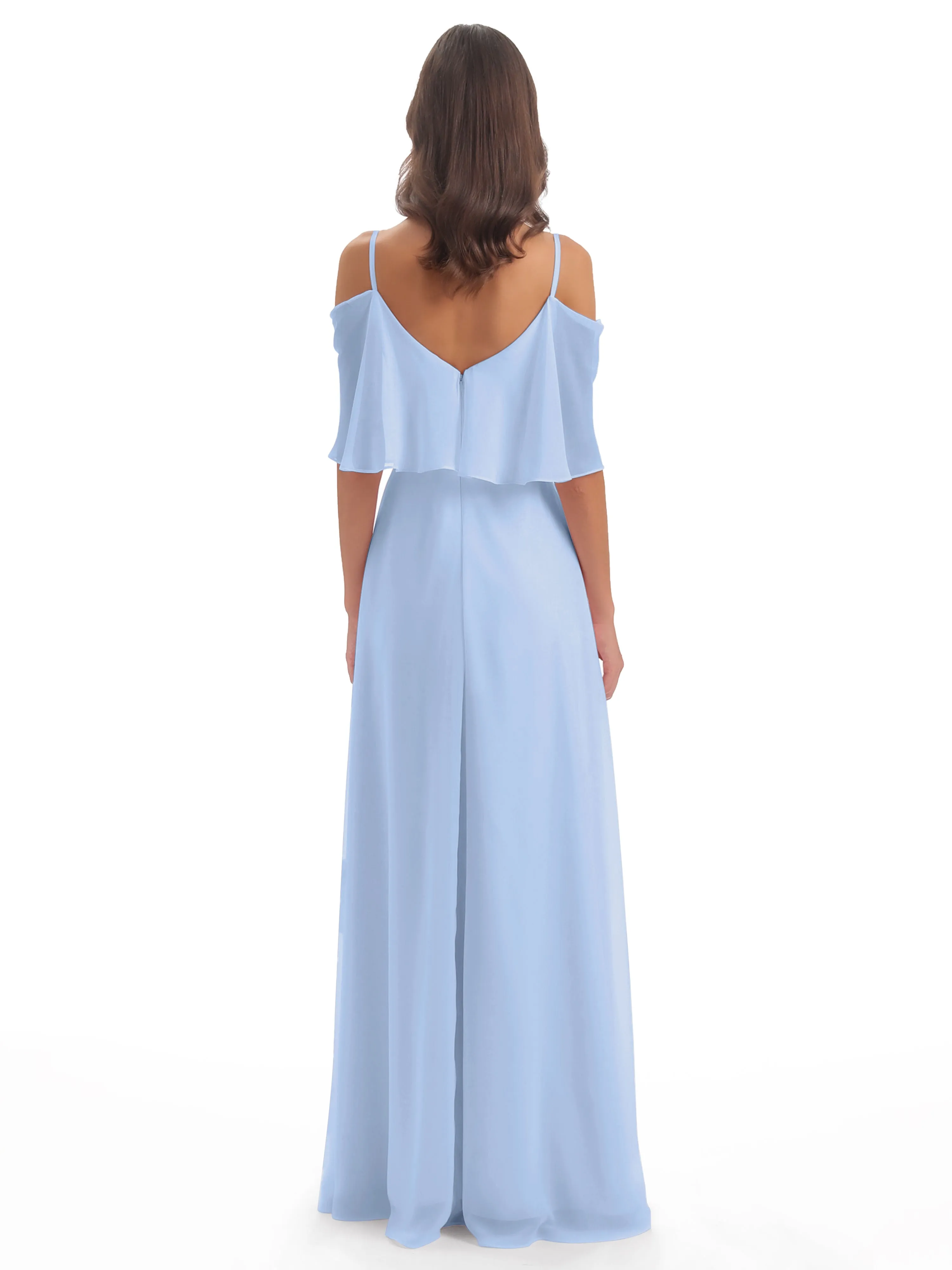 Olivia Inexpensive Chiffon Spaghetti Straps Bridesmaid Dresses