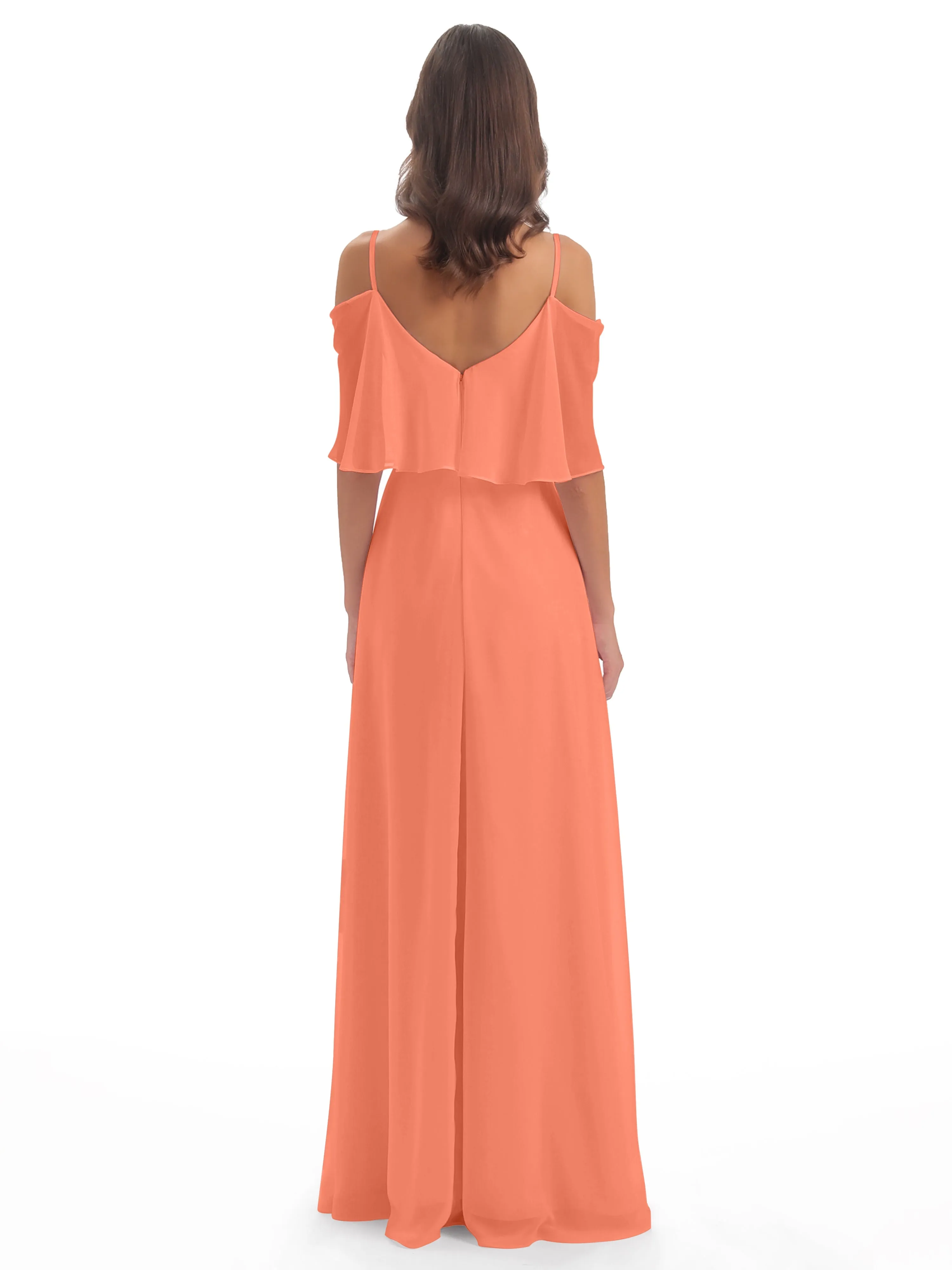 Olivia Inexpensive Chiffon Spaghetti Straps Bridesmaid Dresses