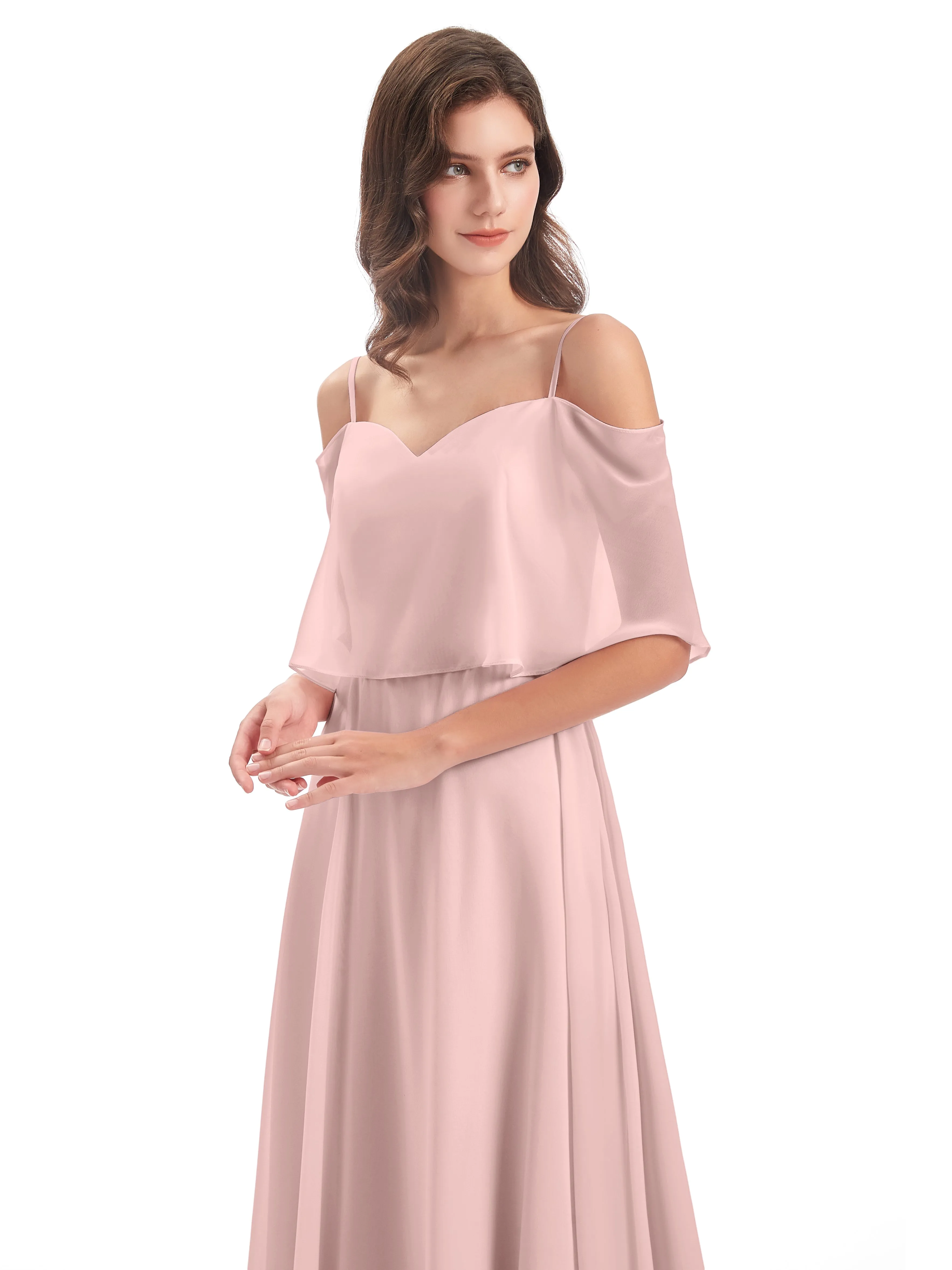 Olivia Inexpensive Chiffon Spaghetti Straps Bridesmaid Dresses