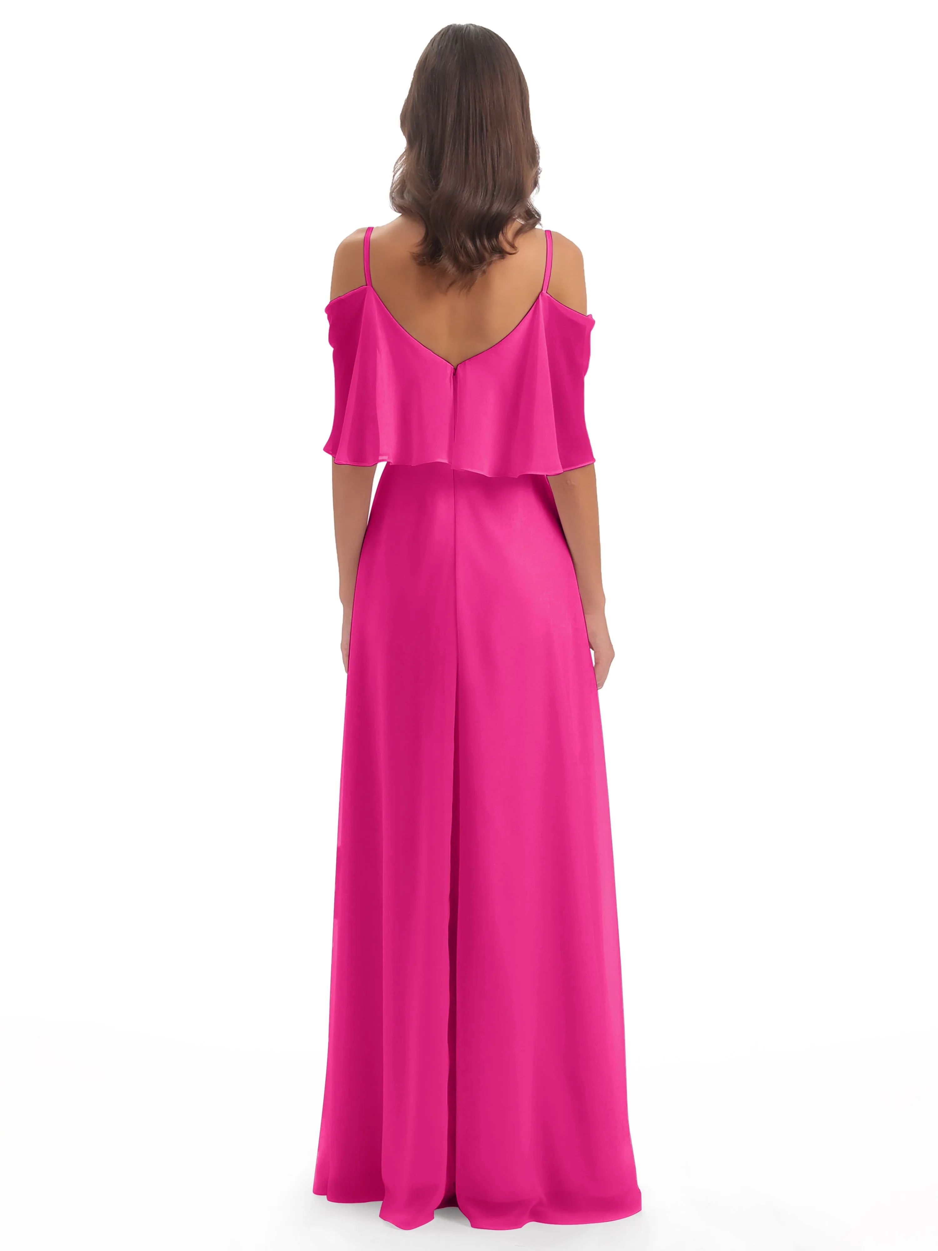 Olivia Inexpensive Chiffon Spaghetti Straps Bridesmaid Dresses