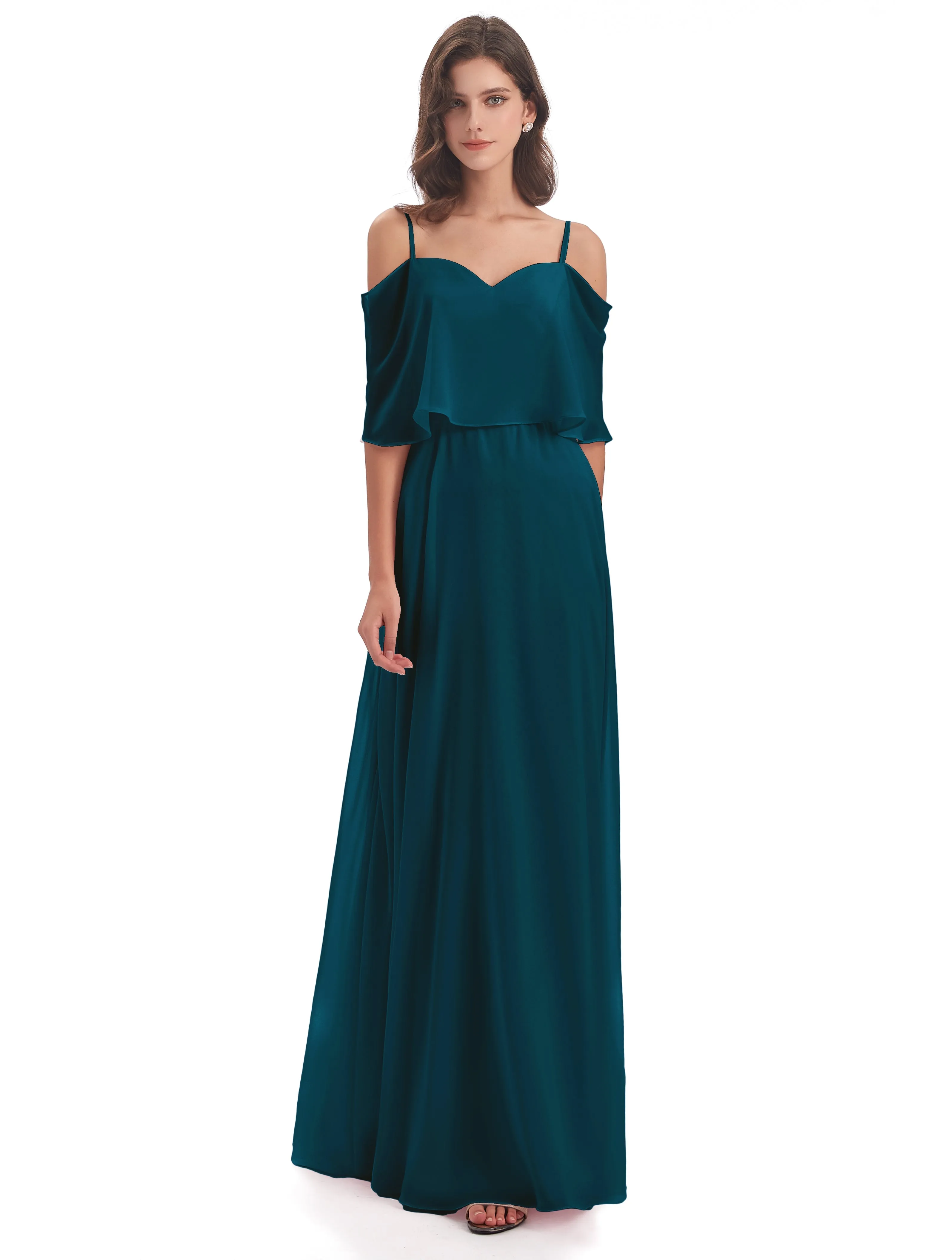 Olivia Inexpensive Chiffon Spaghetti Straps Bridesmaid Dresses