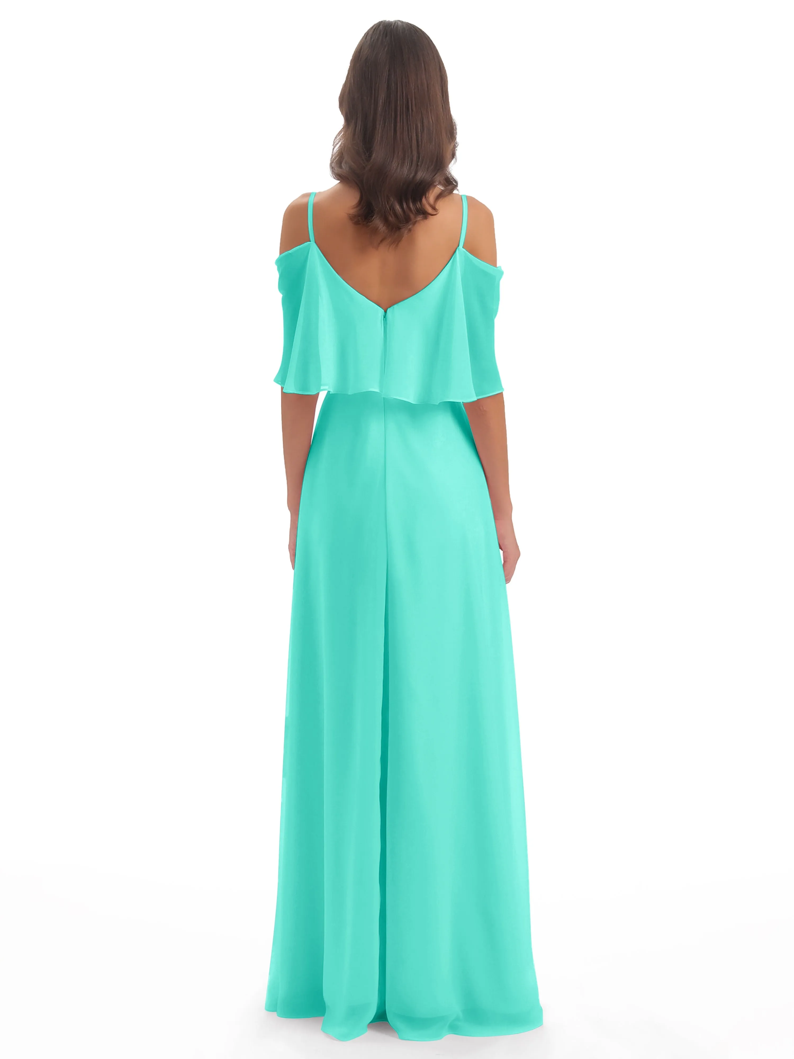 Olivia Inexpensive Chiffon Spaghetti Straps Bridesmaid Dresses