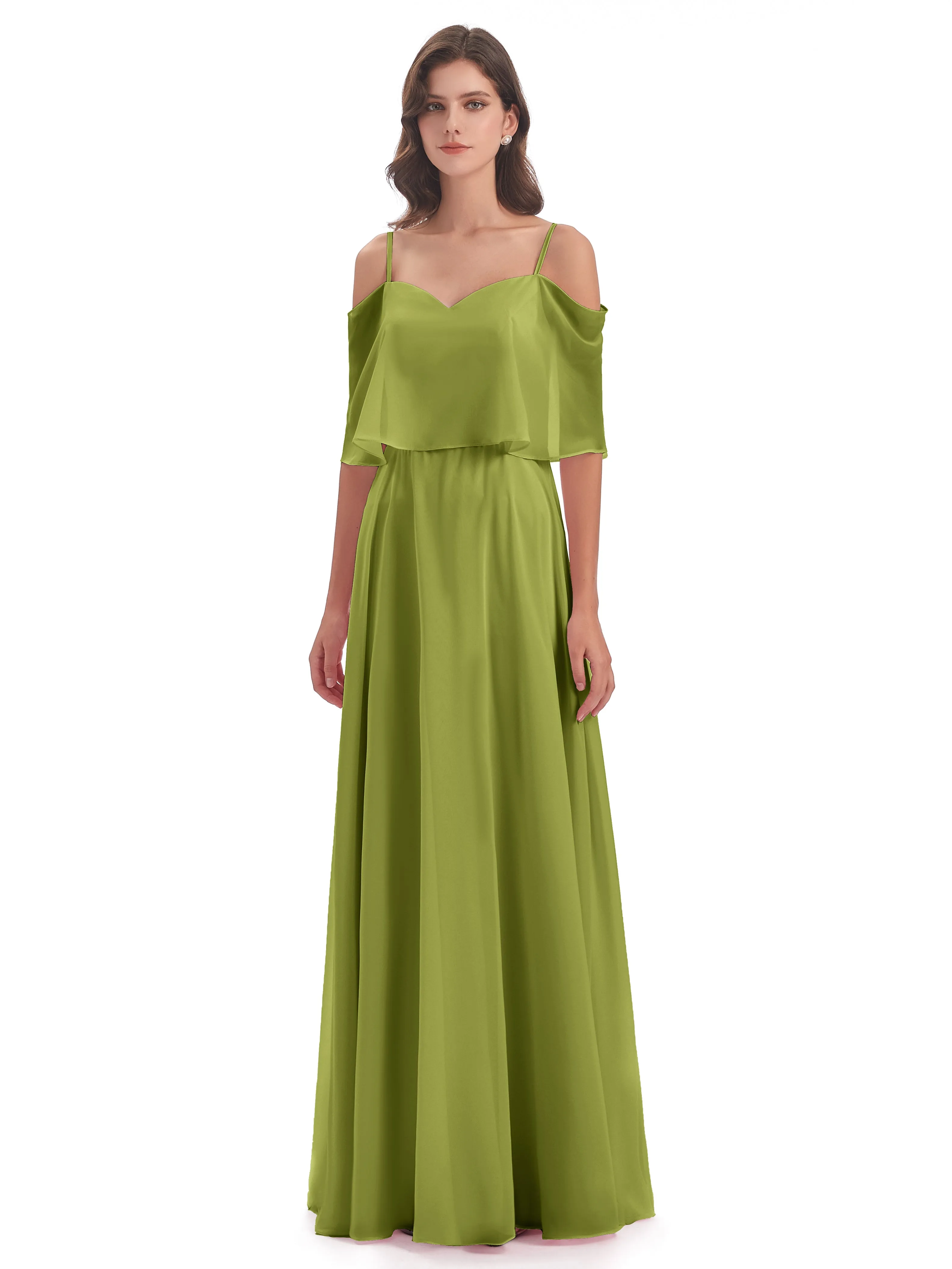 Olivia Inexpensive Chiffon Spaghetti Straps Bridesmaid Dresses