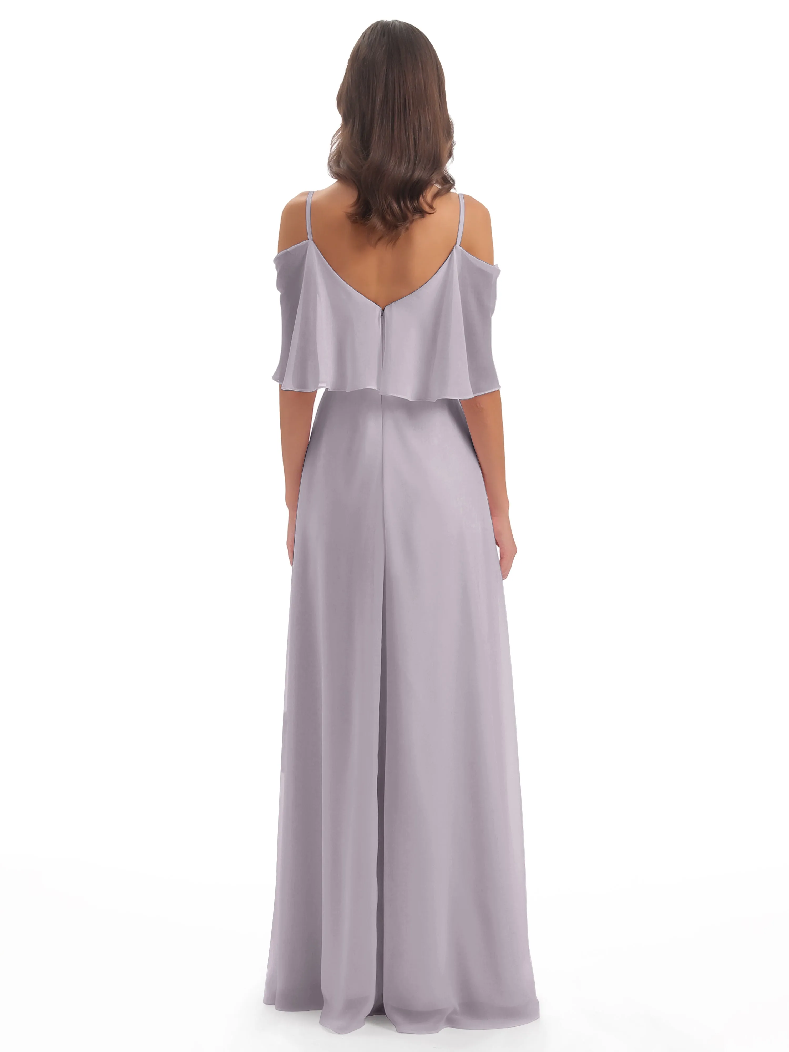 Olivia Inexpensive Chiffon Spaghetti Straps Bridesmaid Dresses