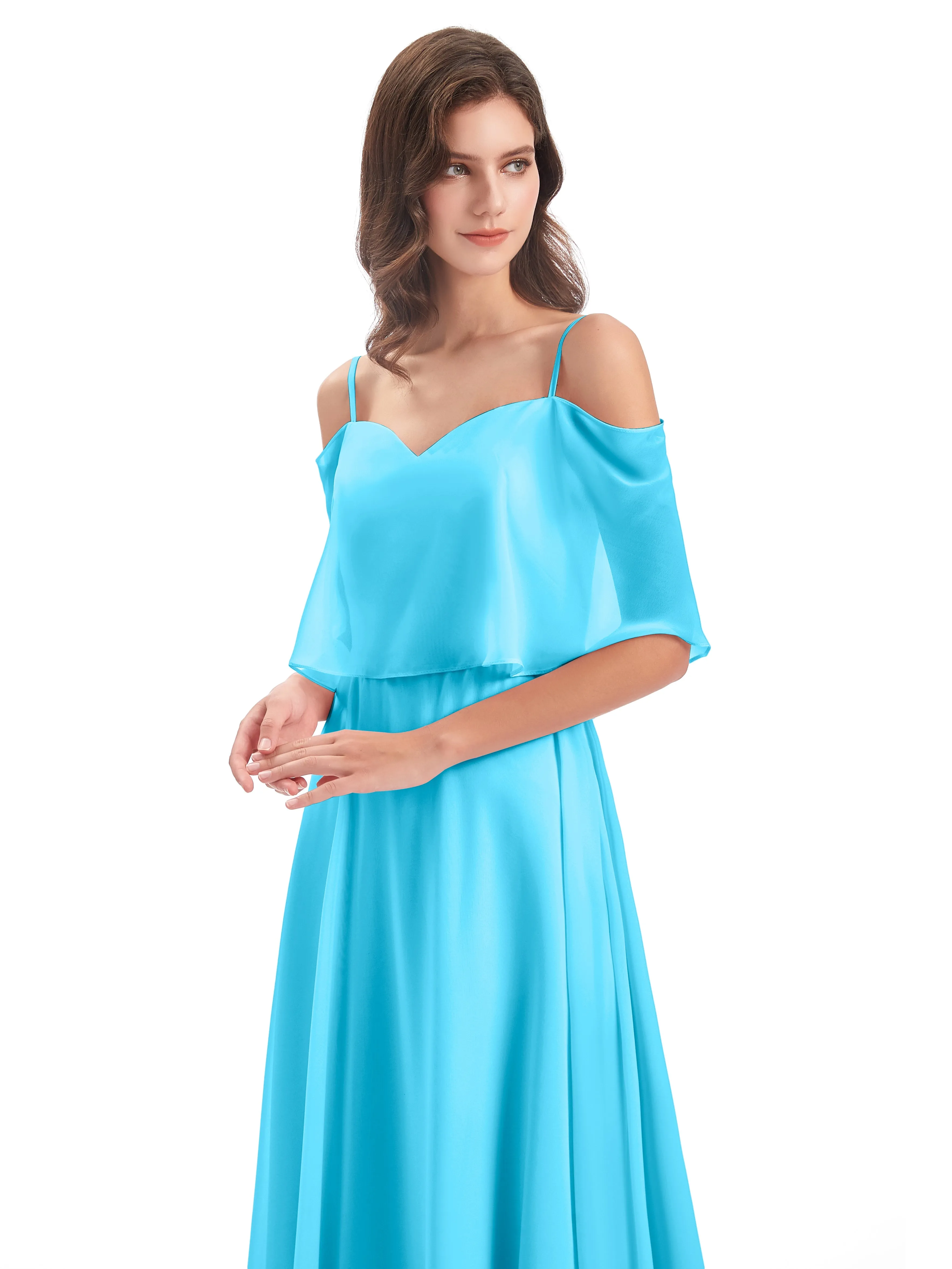 Olivia Inexpensive Chiffon Spaghetti Straps Bridesmaid Dresses