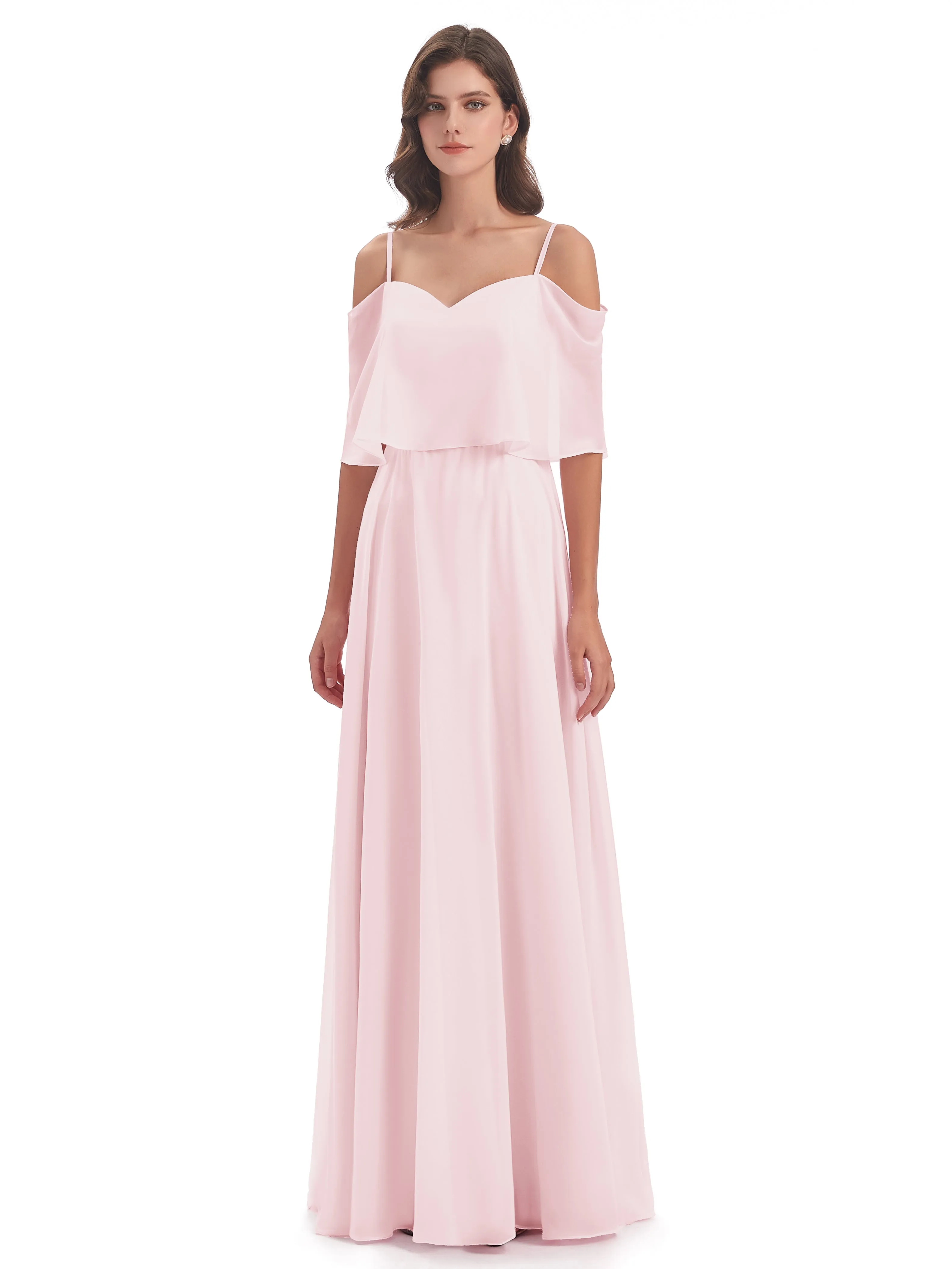 Olivia Inexpensive Chiffon Spaghetti Straps Bridesmaid Dresses