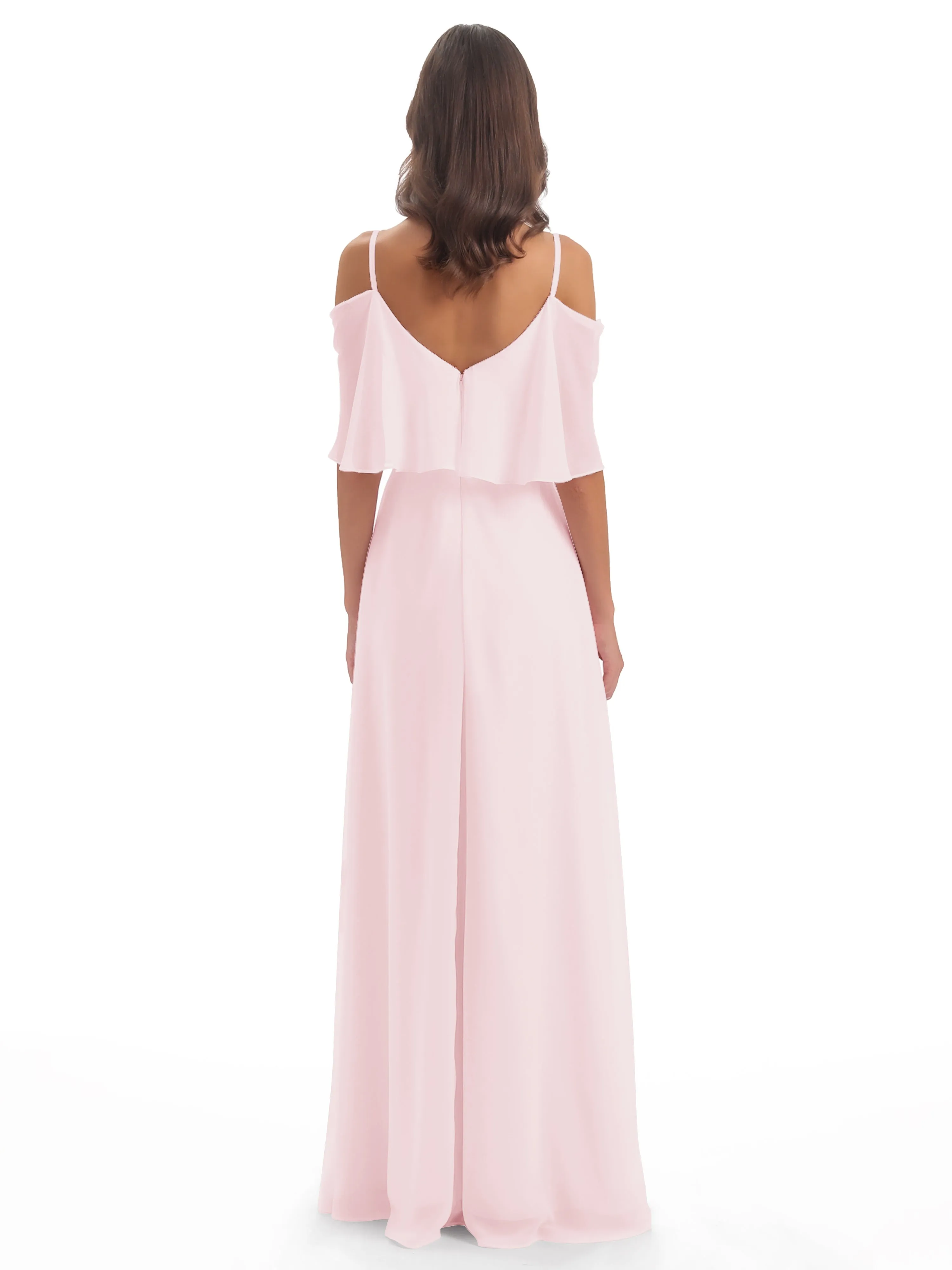 Olivia Inexpensive Chiffon Spaghetti Straps Bridesmaid Dresses