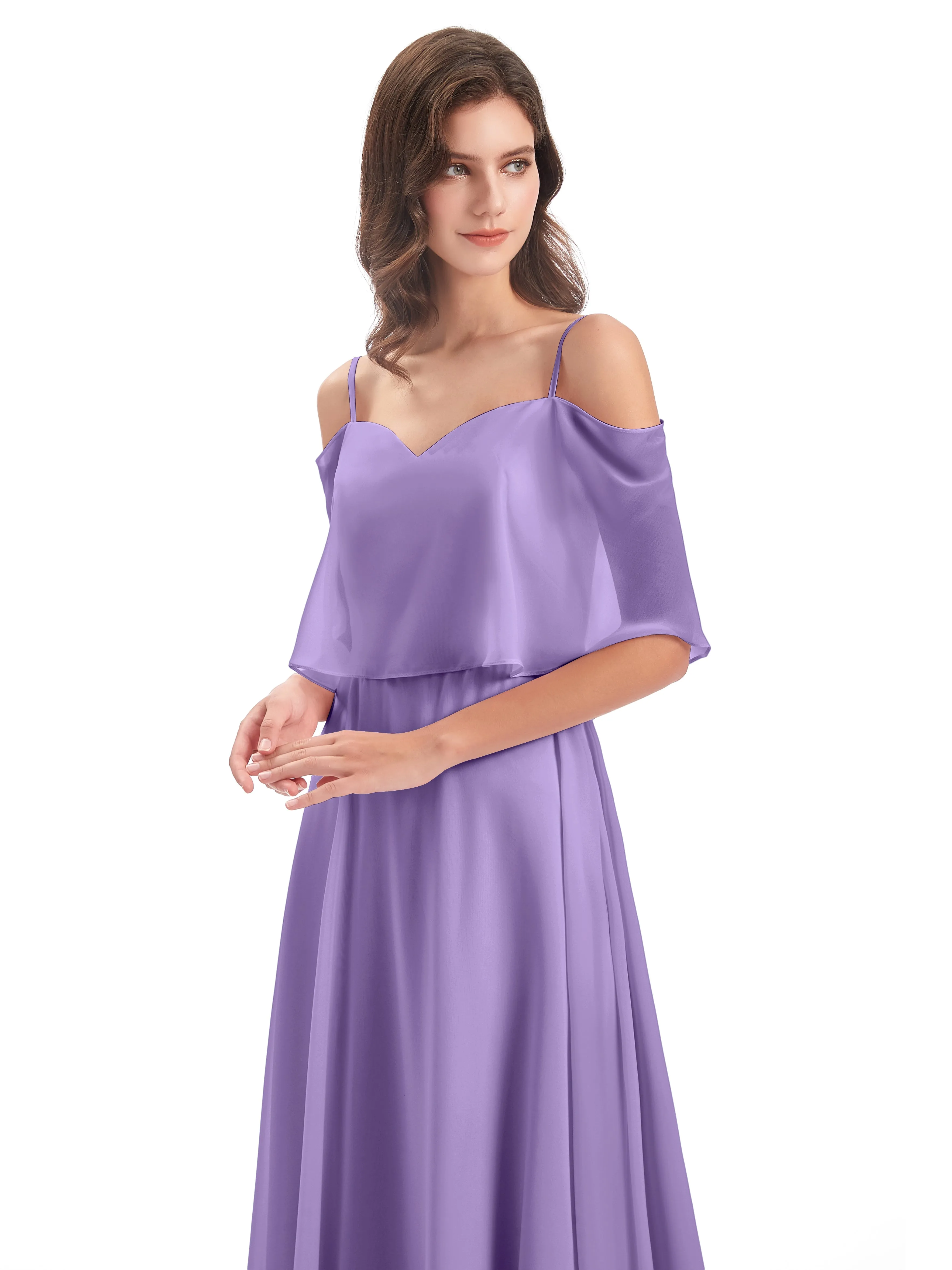 Olivia Inexpensive Chiffon Spaghetti Straps Bridesmaid Dresses