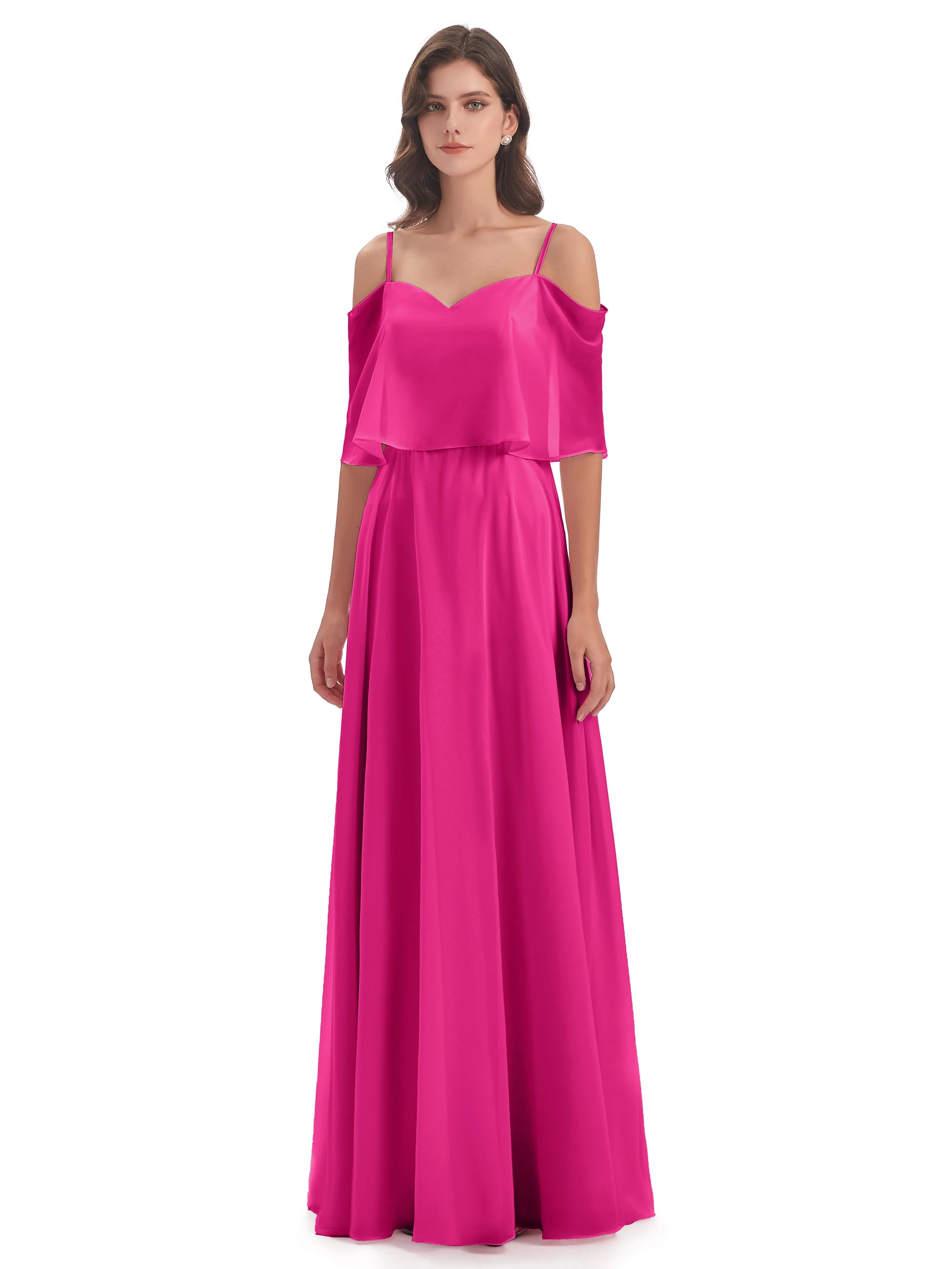 Olivia Inexpensive Chiffon Spaghetti Straps Bridesmaid Dresses