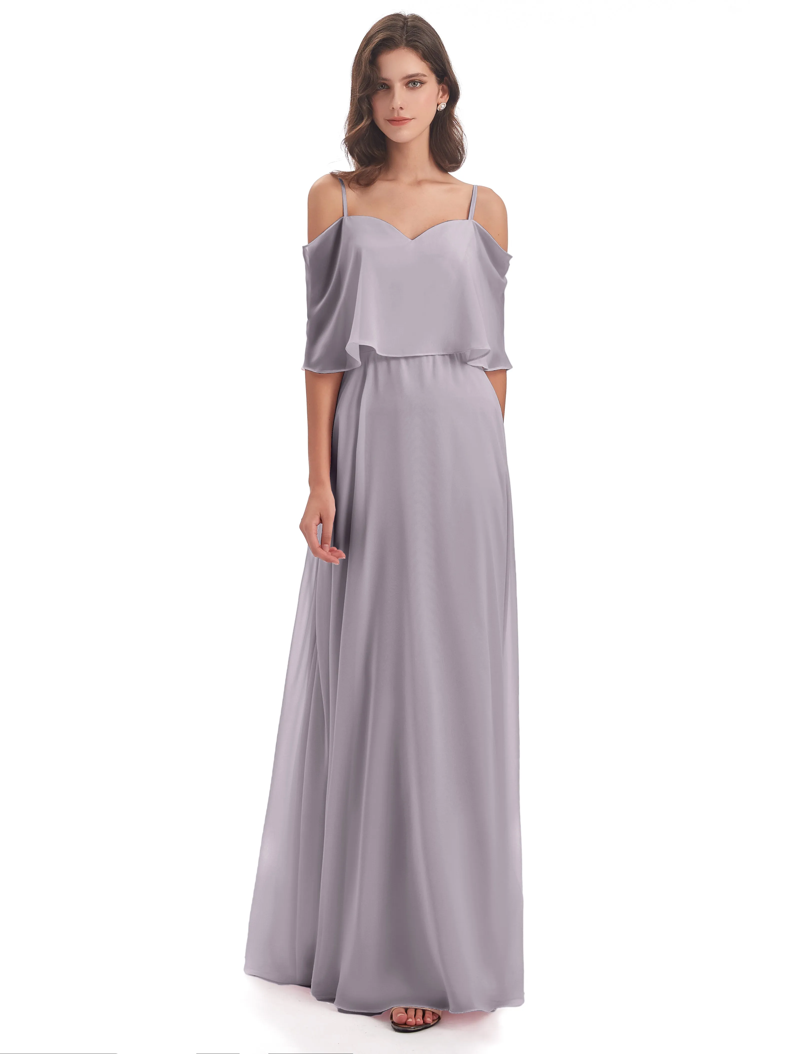 Olivia Inexpensive Chiffon Spaghetti Straps Bridesmaid Dresses