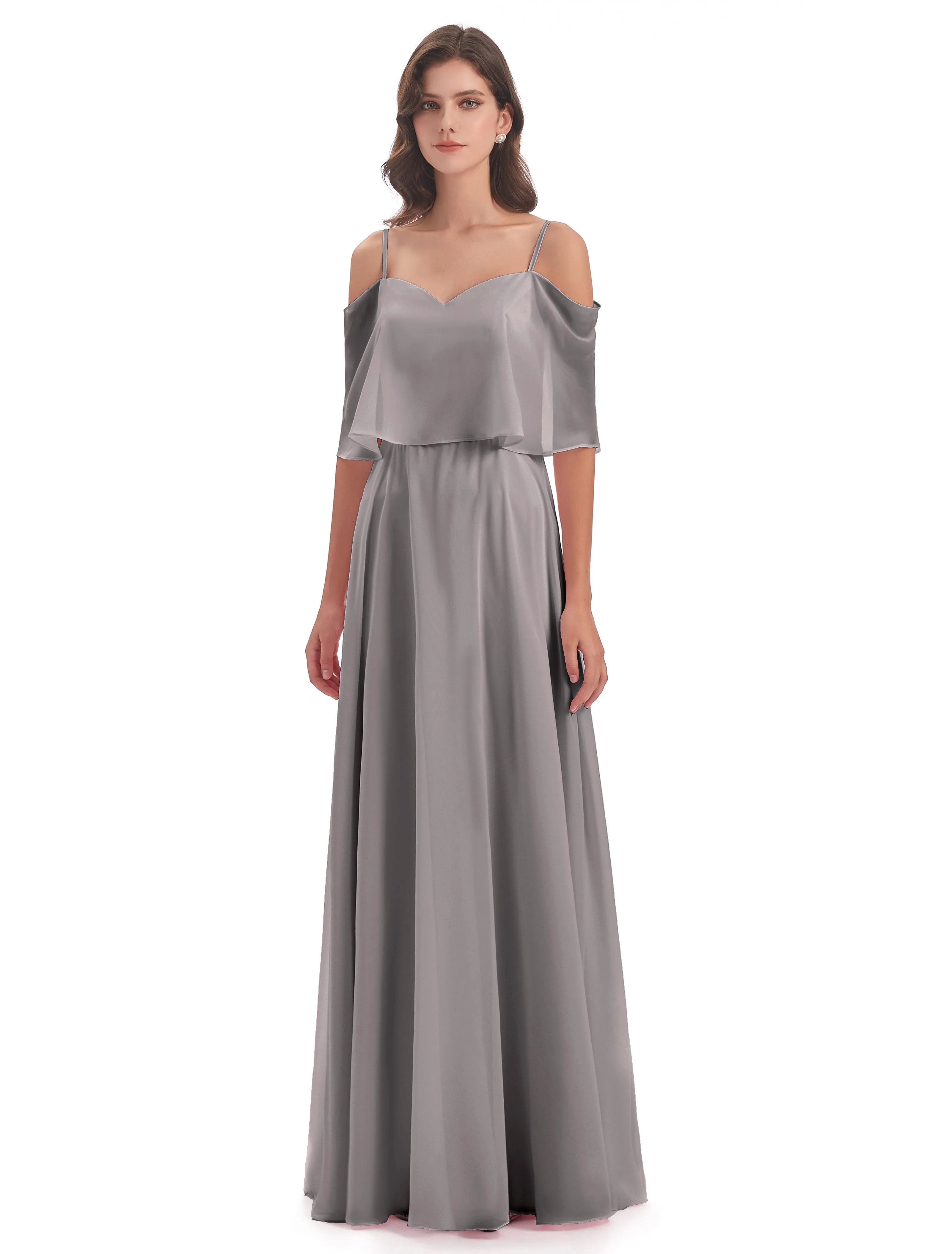 Olivia Inexpensive Chiffon Spaghetti Straps Bridesmaid Dresses