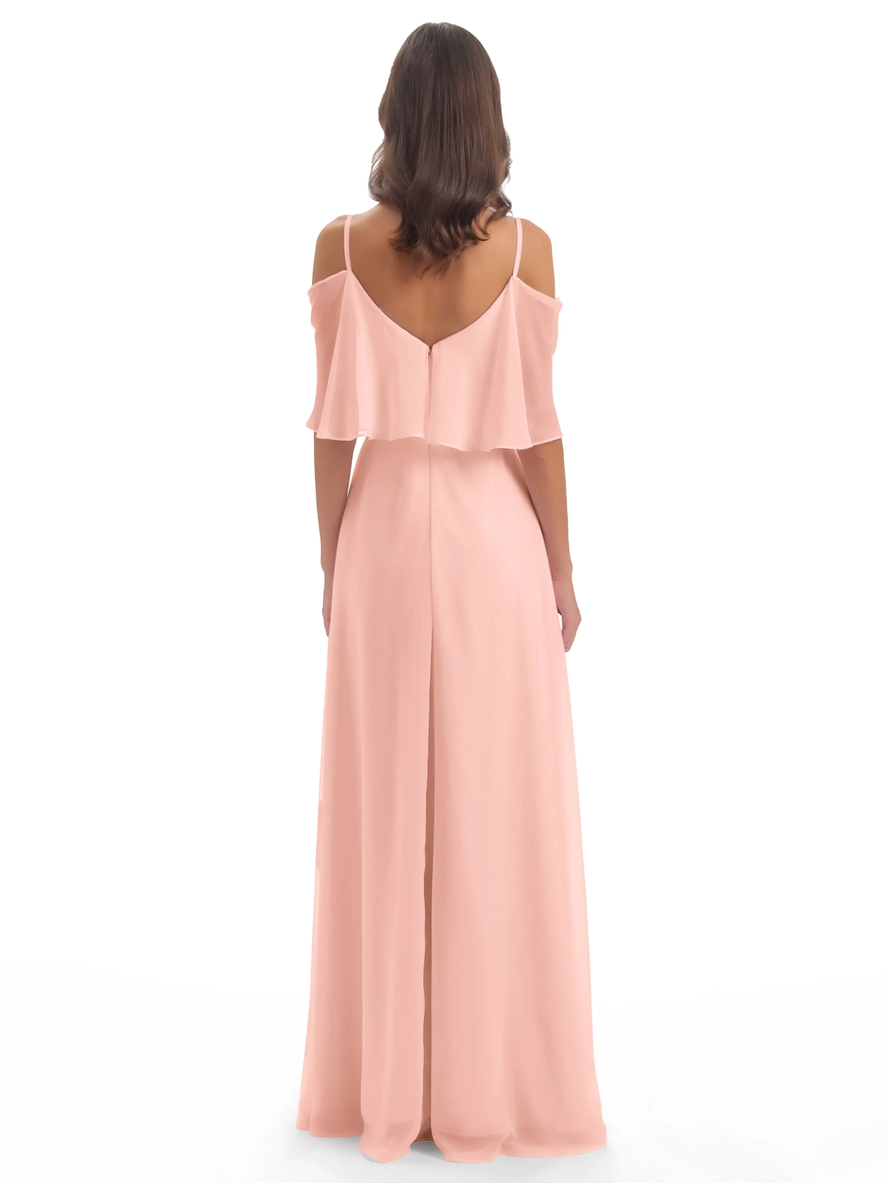 Olivia Inexpensive Chiffon Spaghetti Straps Bridesmaid Dresses