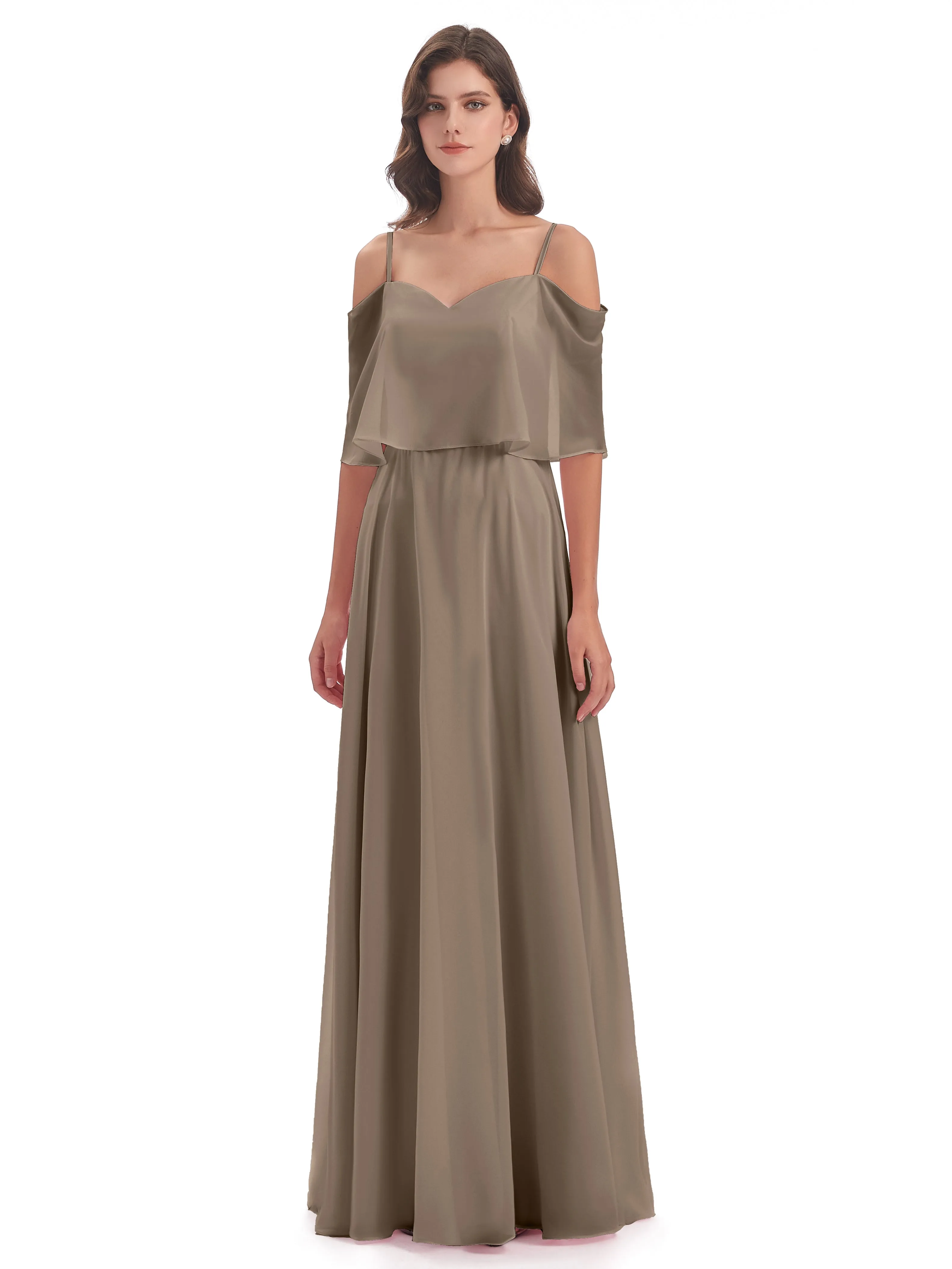 Olivia Inexpensive Chiffon Spaghetti Straps Bridesmaid Dresses