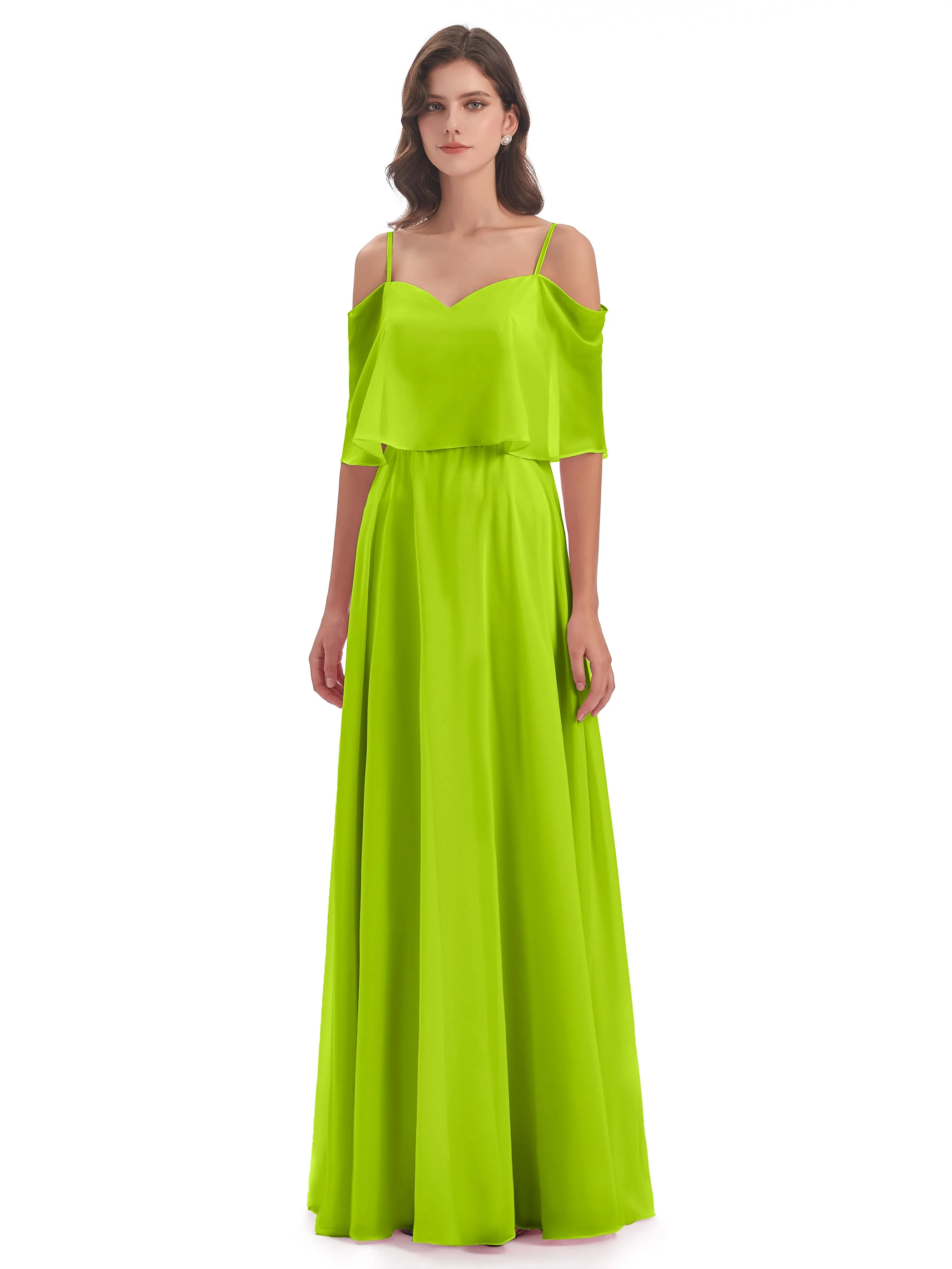 Olivia Inexpensive Chiffon Spaghetti Straps Bridesmaid Dresses