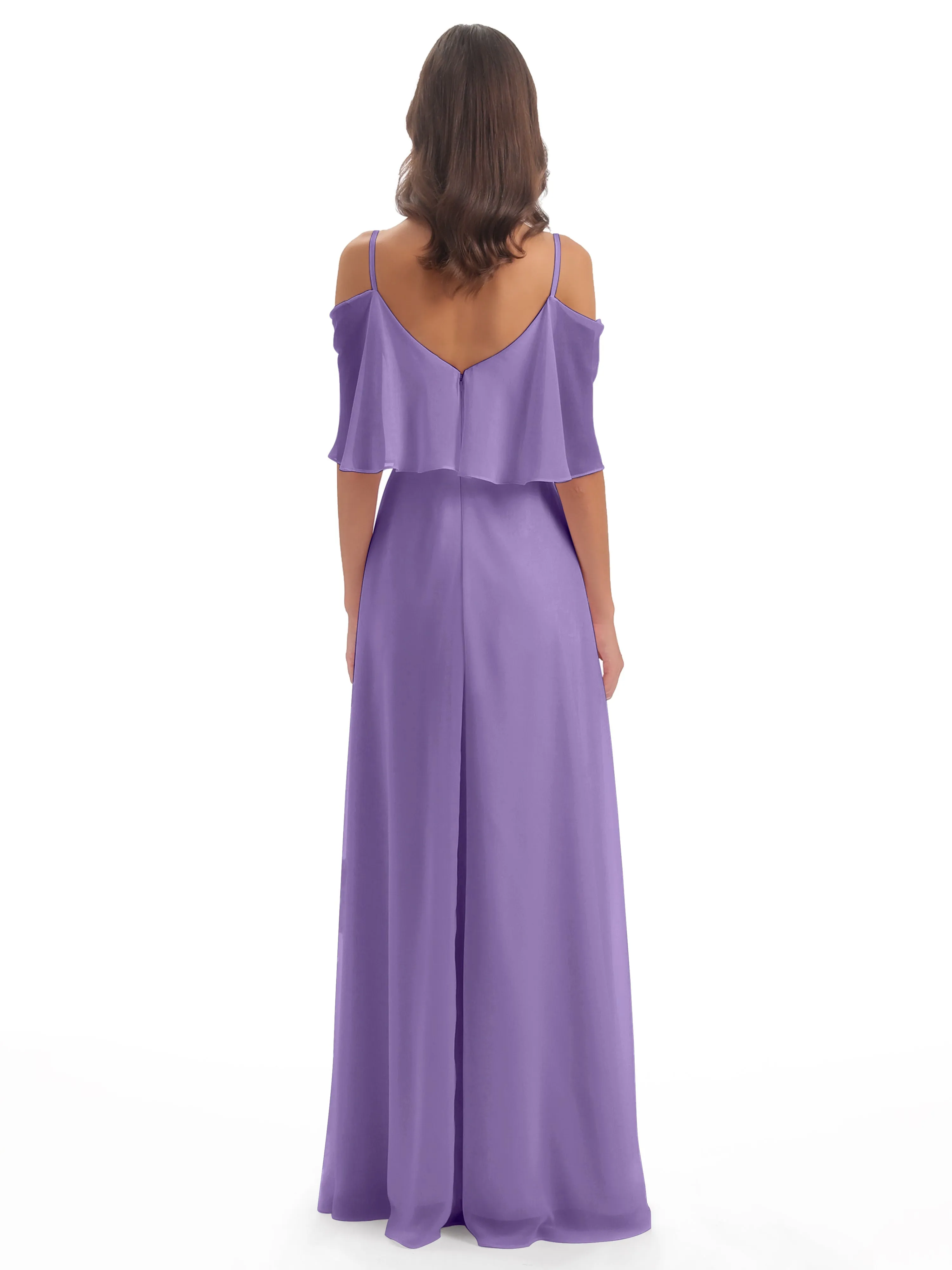 Olivia Inexpensive Chiffon Spaghetti Straps Bridesmaid Dresses