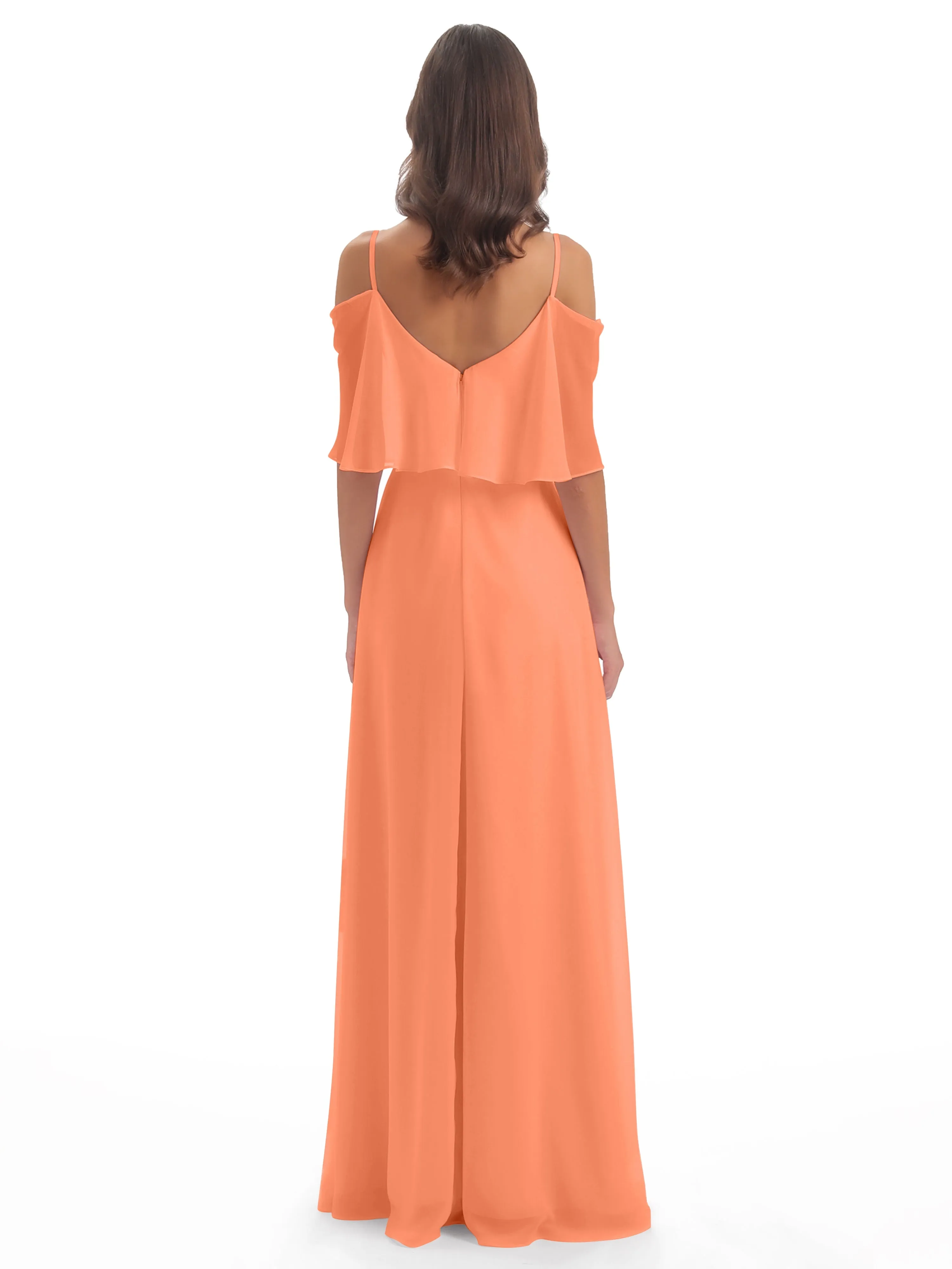 Olivia Inexpensive Chiffon Spaghetti Straps Bridesmaid Dresses