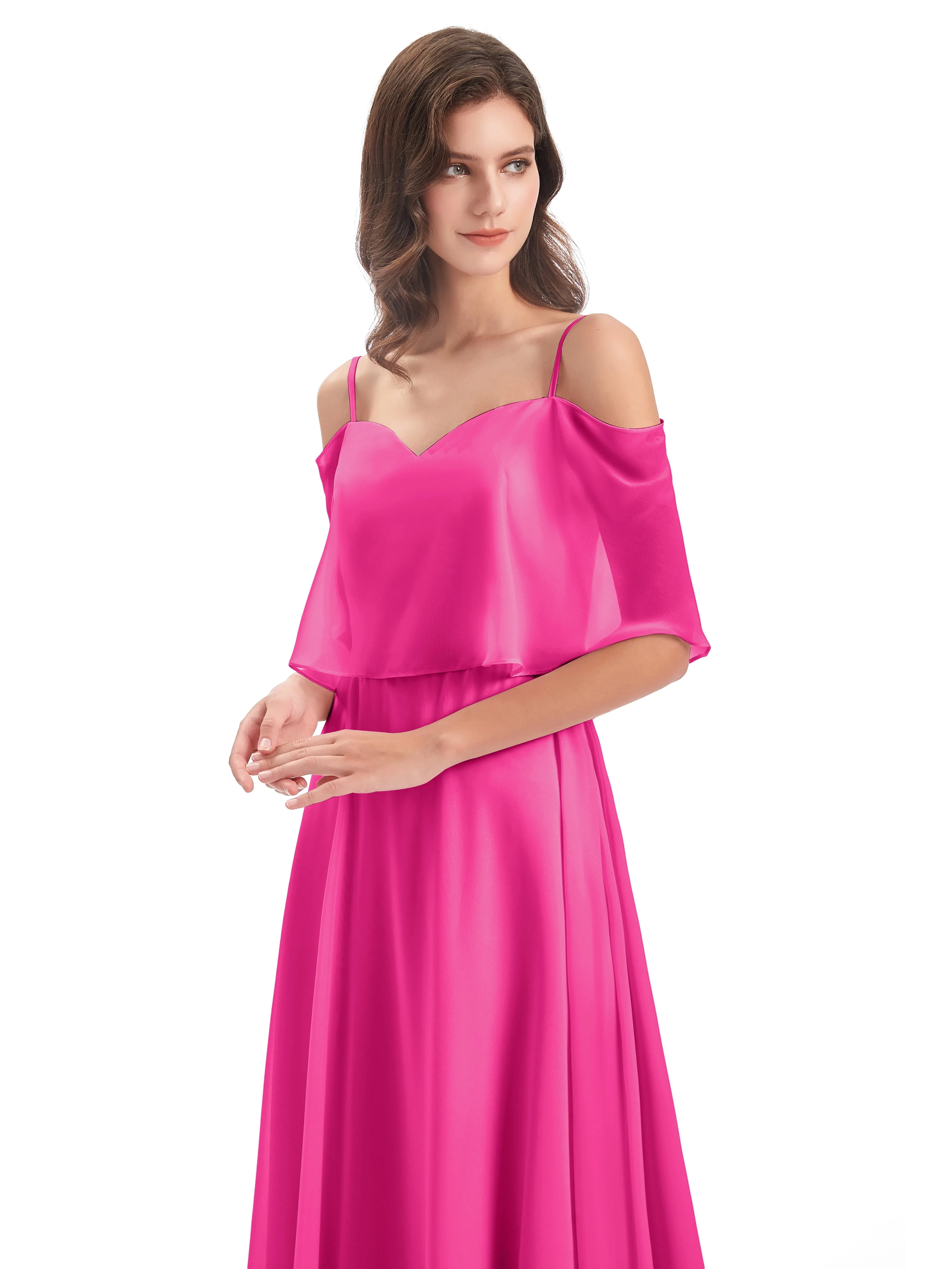 Olivia Inexpensive Chiffon Spaghetti Straps Bridesmaid Dresses