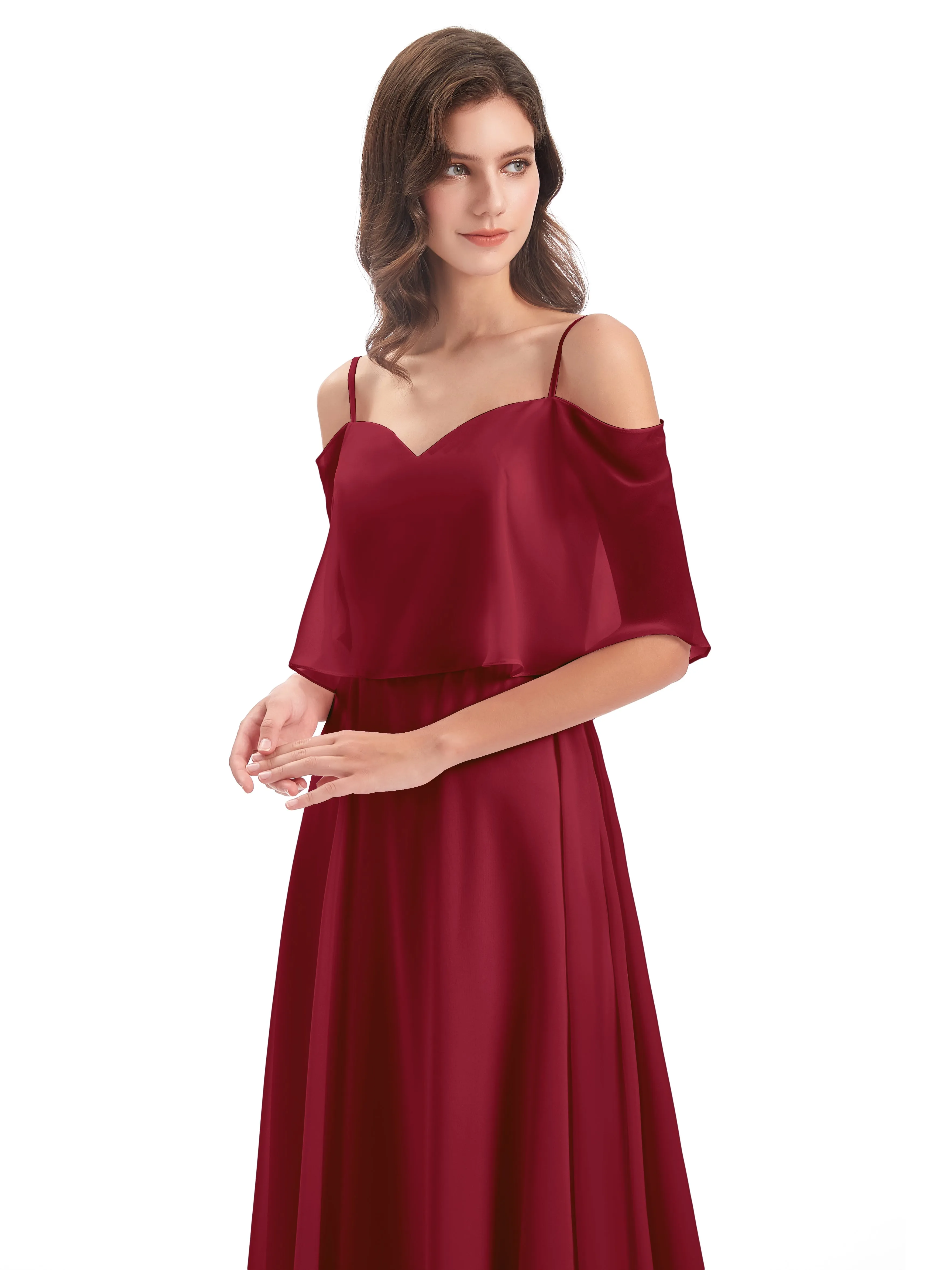 Olivia Inexpensive Chiffon Spaghetti Straps Bridesmaid Dresses