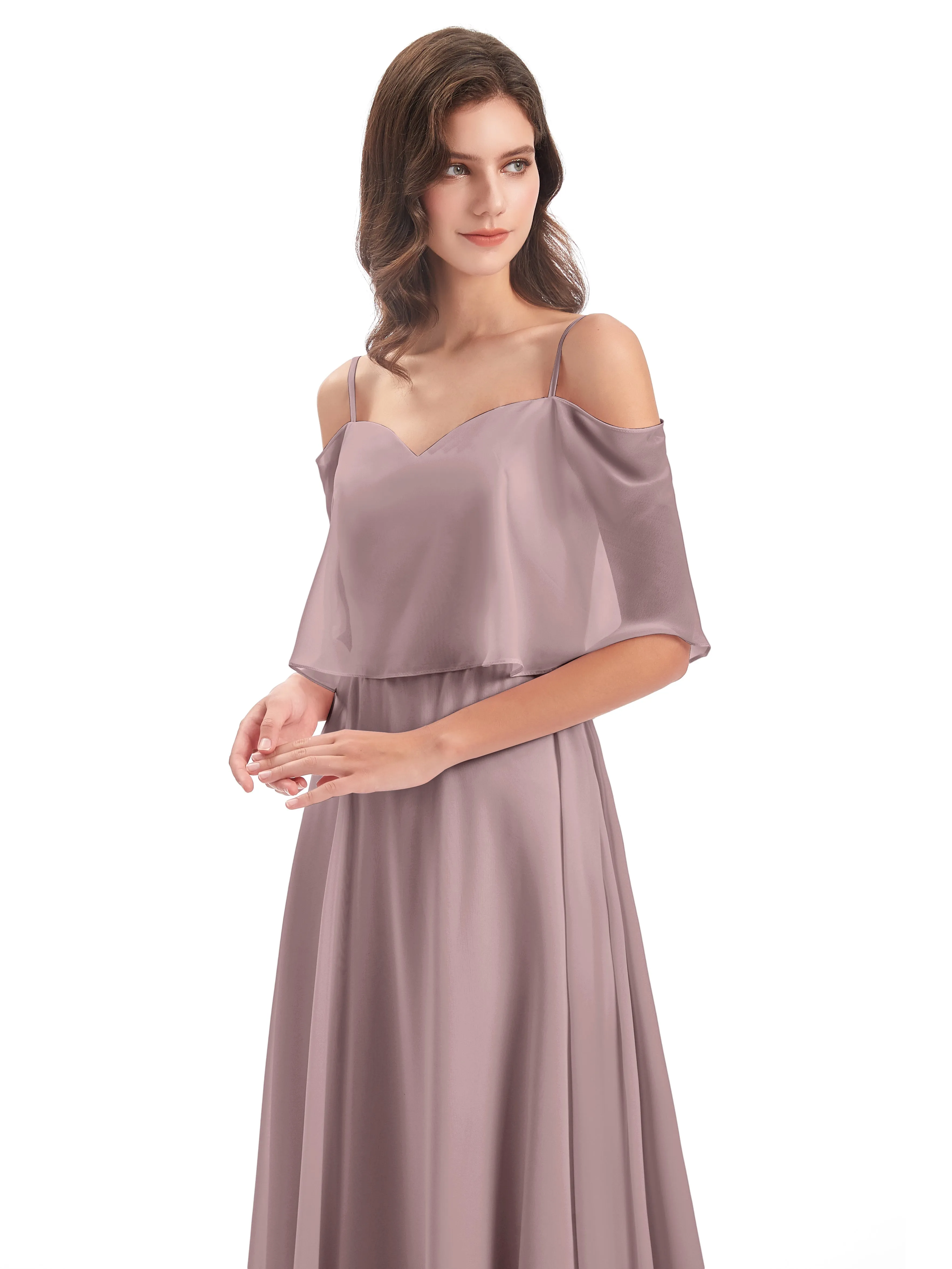 Olivia Inexpensive Chiffon Spaghetti Straps Bridesmaid Dresses