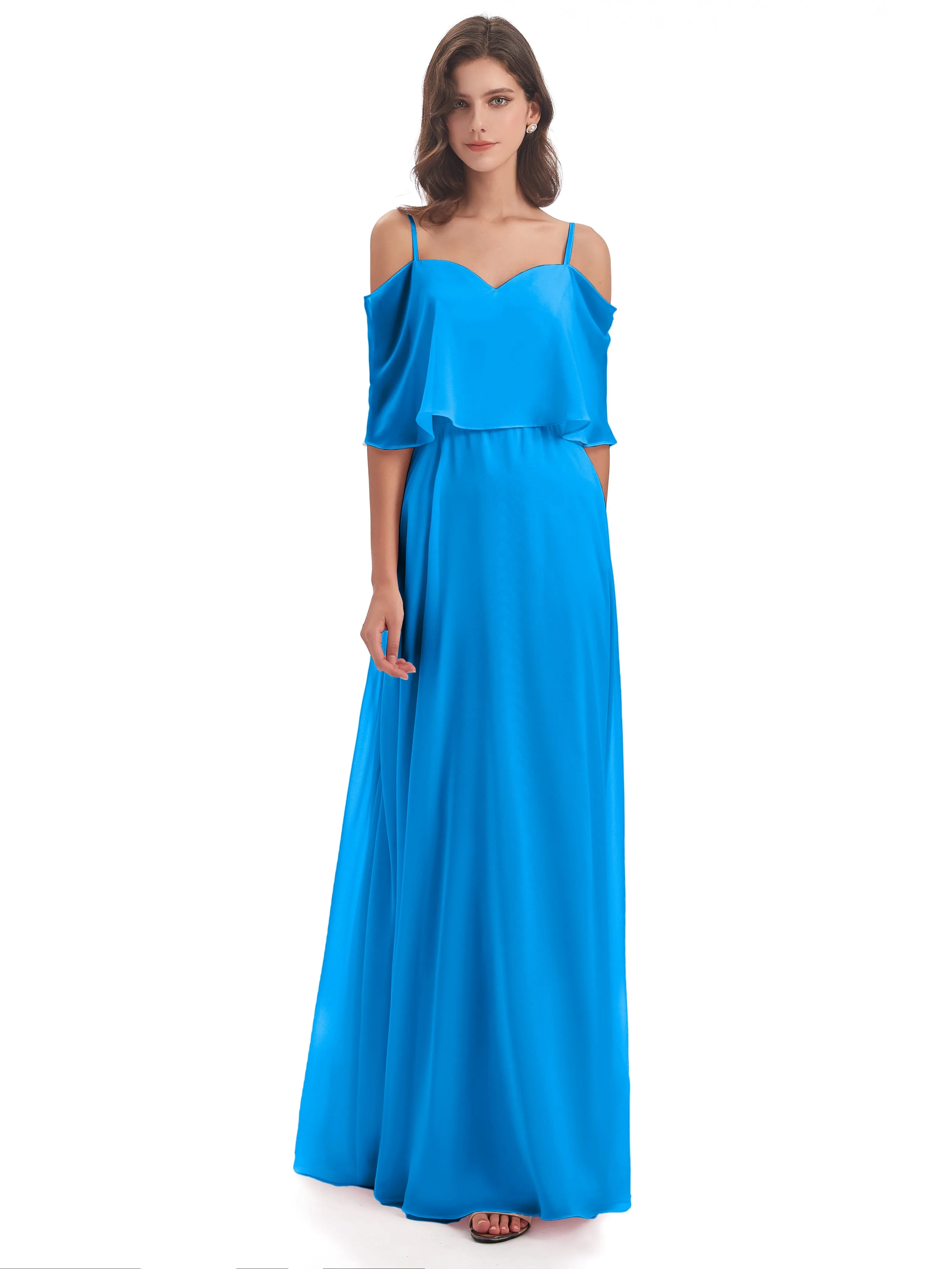 Olivia Inexpensive Chiffon Spaghetti Straps Bridesmaid Dresses