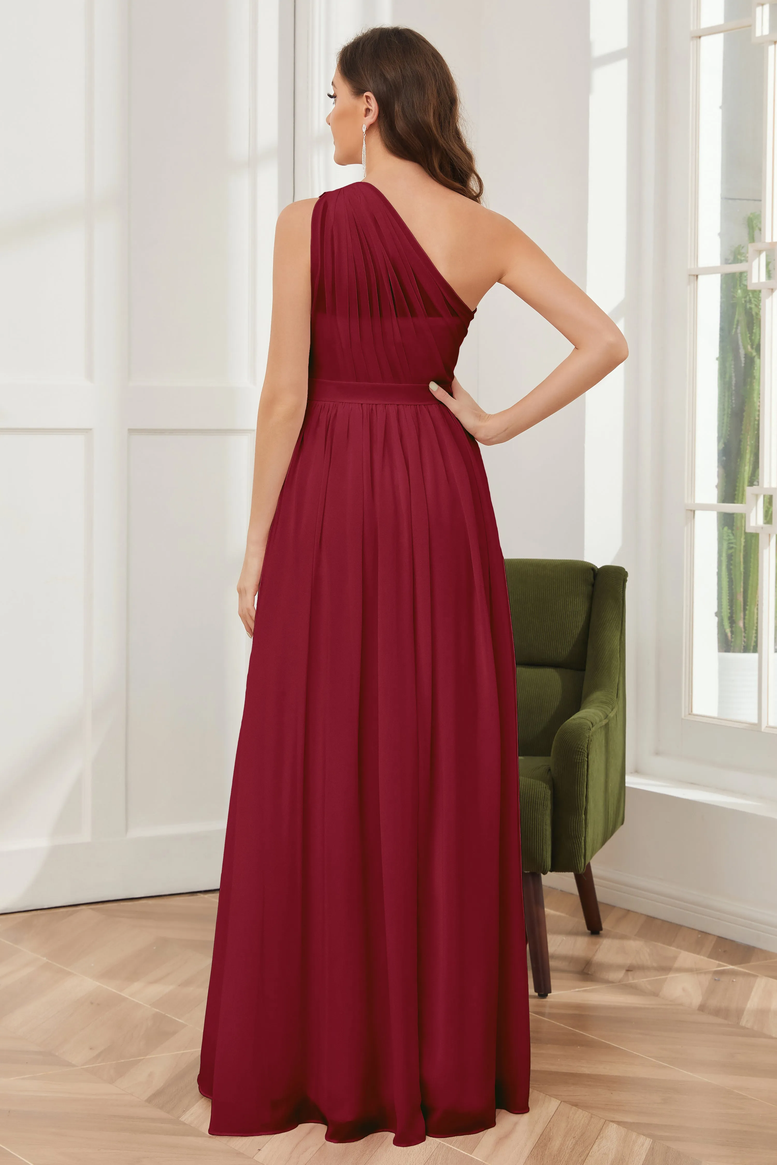 One Shoulder Chiffon Bridesmaid Dresses