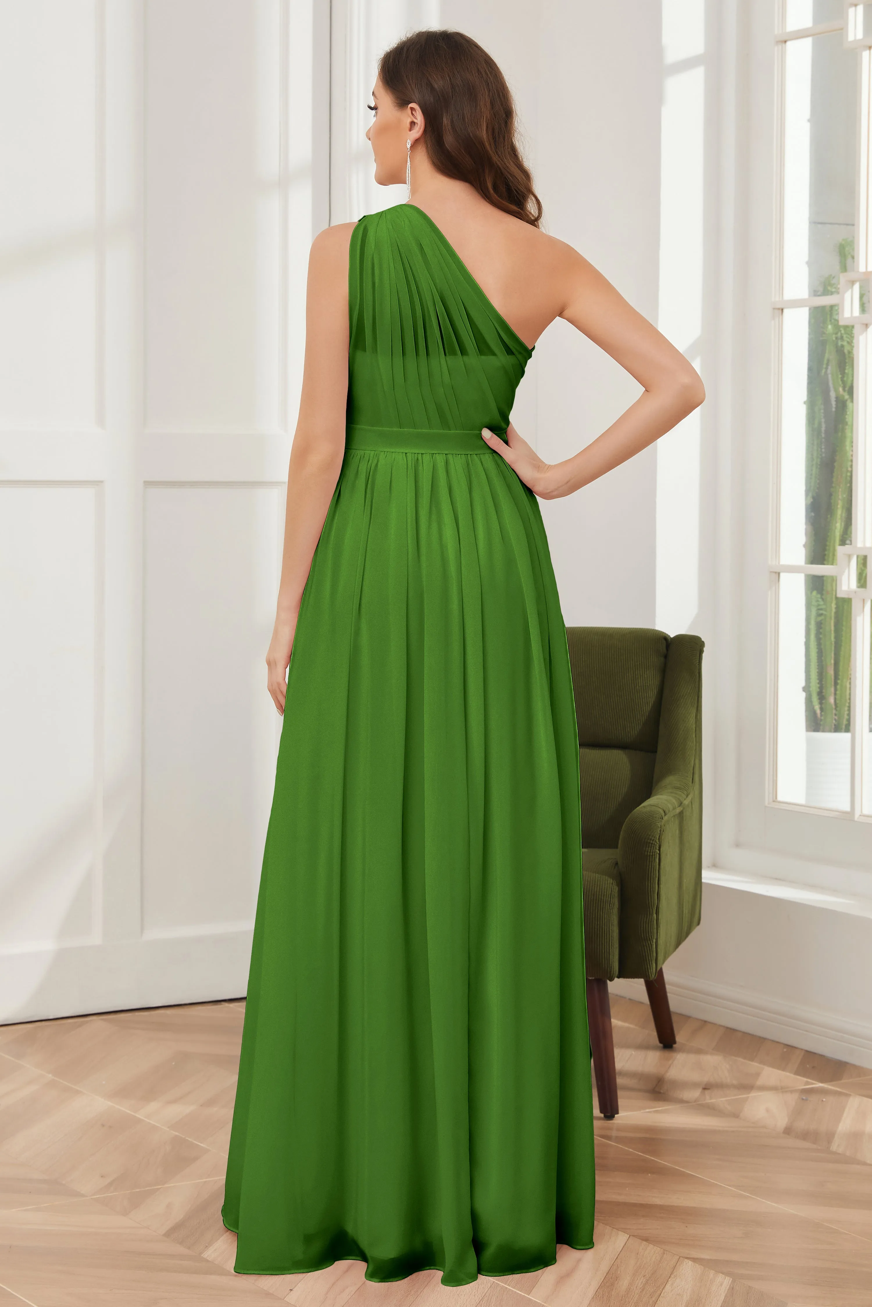 One Shoulder Chiffon Bridesmaid Dresses