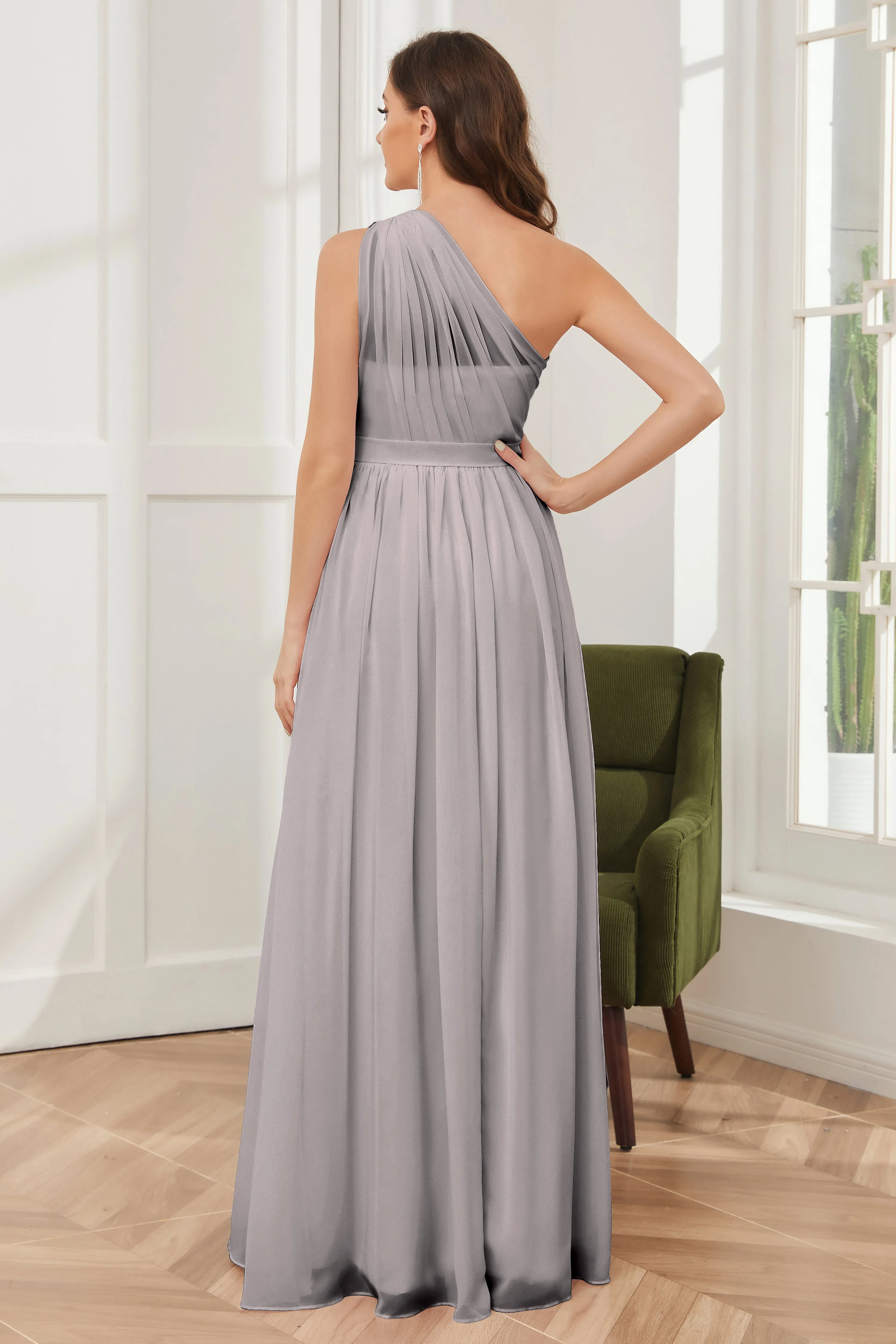 One Shoulder Chiffon Bridesmaid Dresses