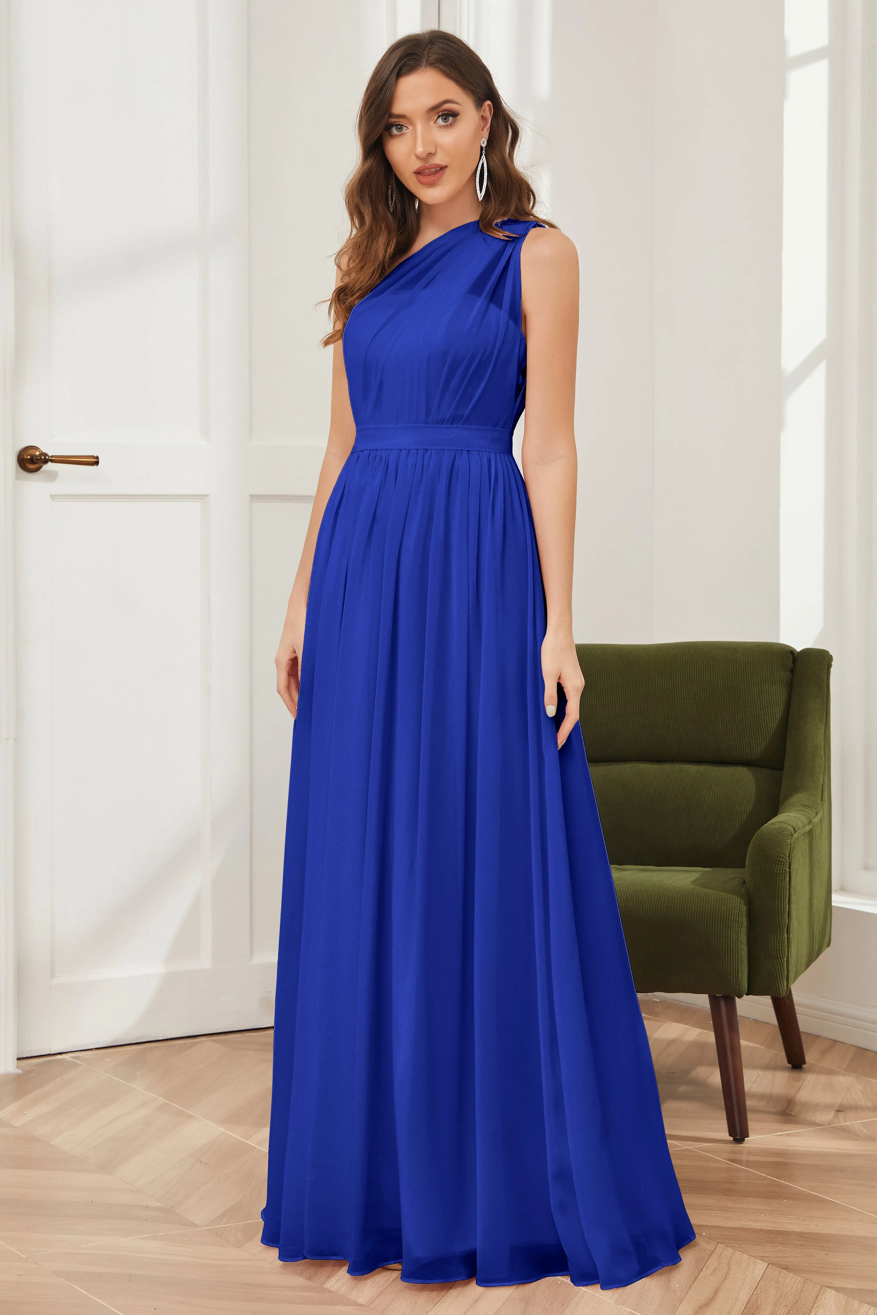 One Shoulder Chiffon Bridesmaid Dresses