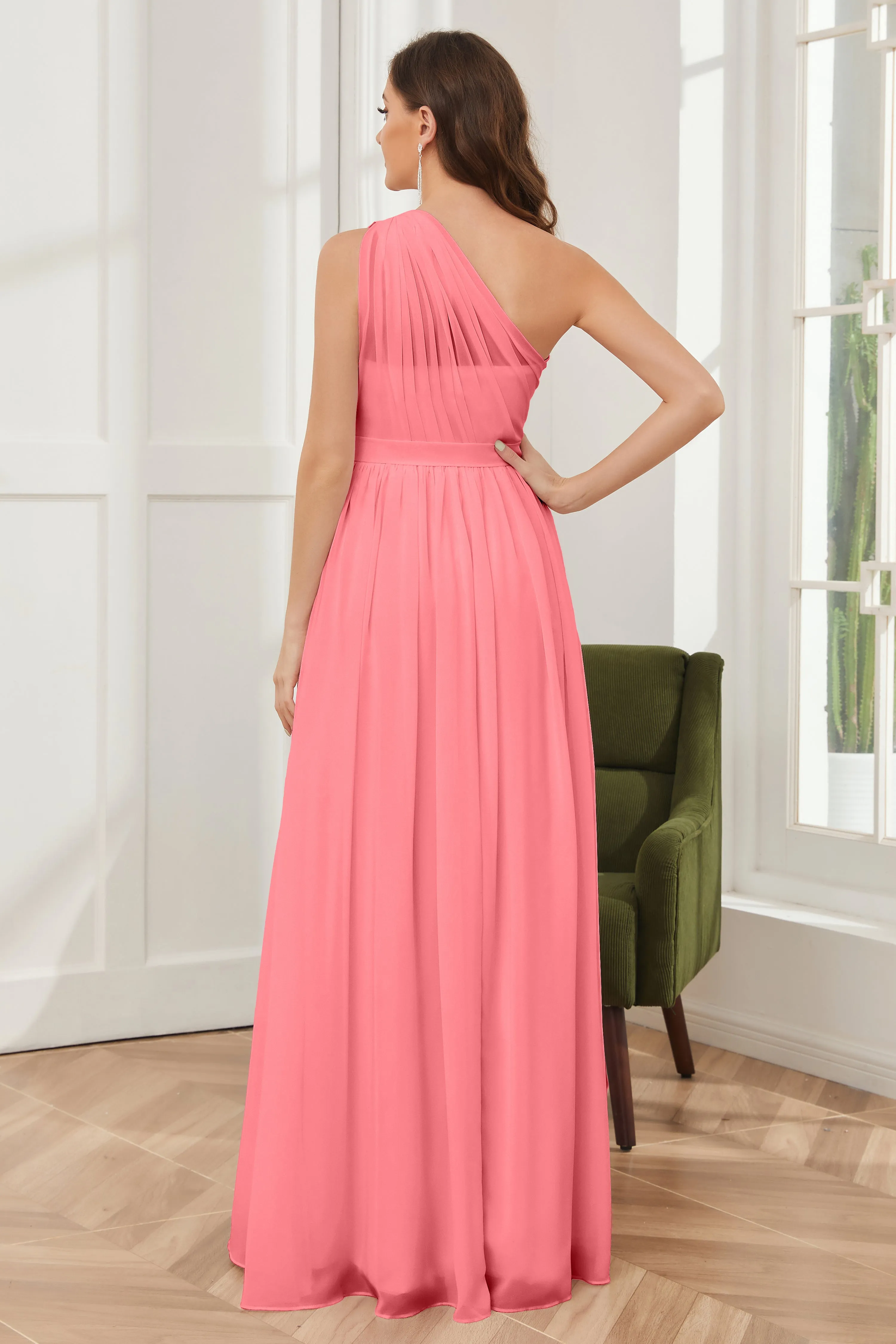 One Shoulder Chiffon Bridesmaid Dresses