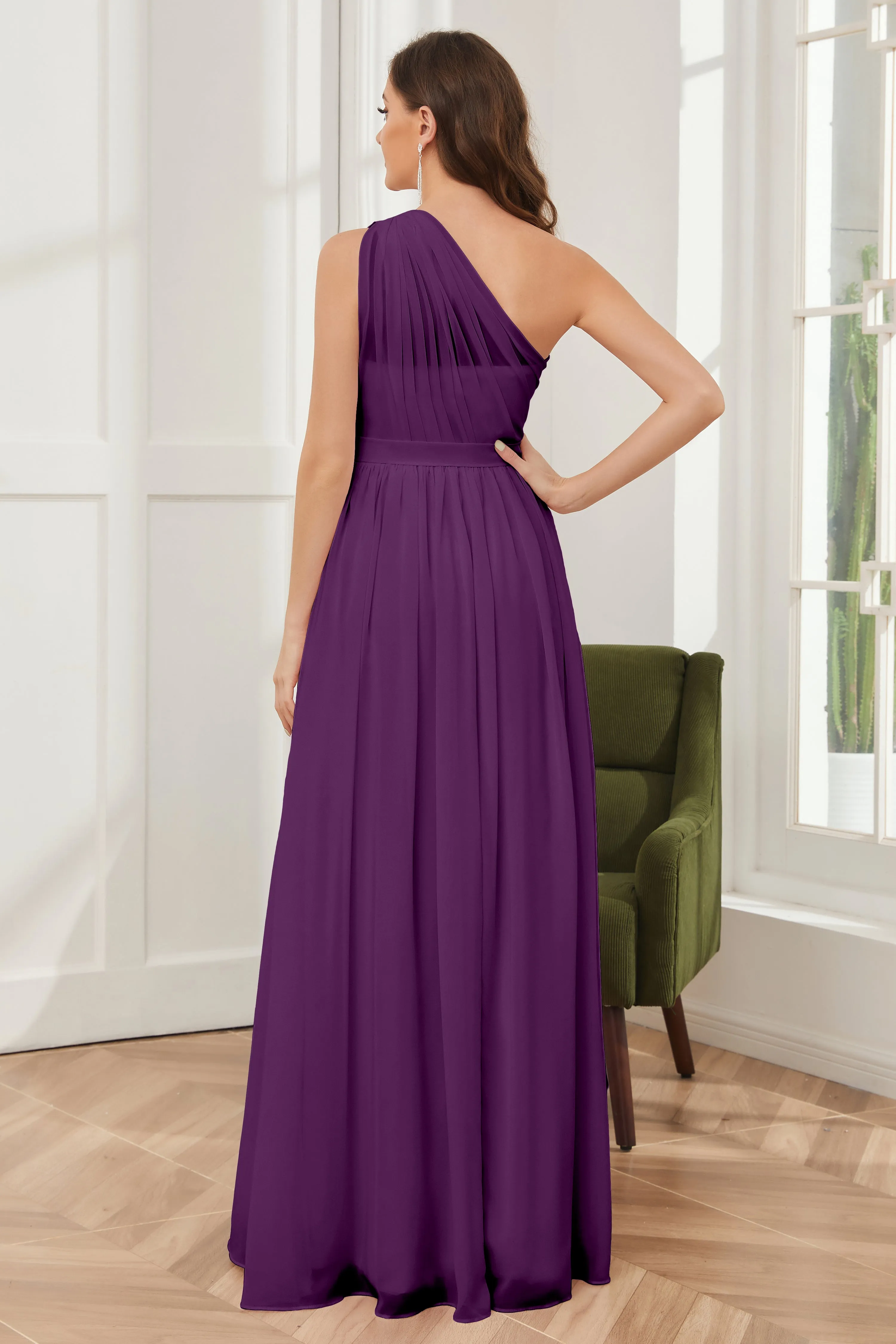 One Shoulder Chiffon Bridesmaid Dresses