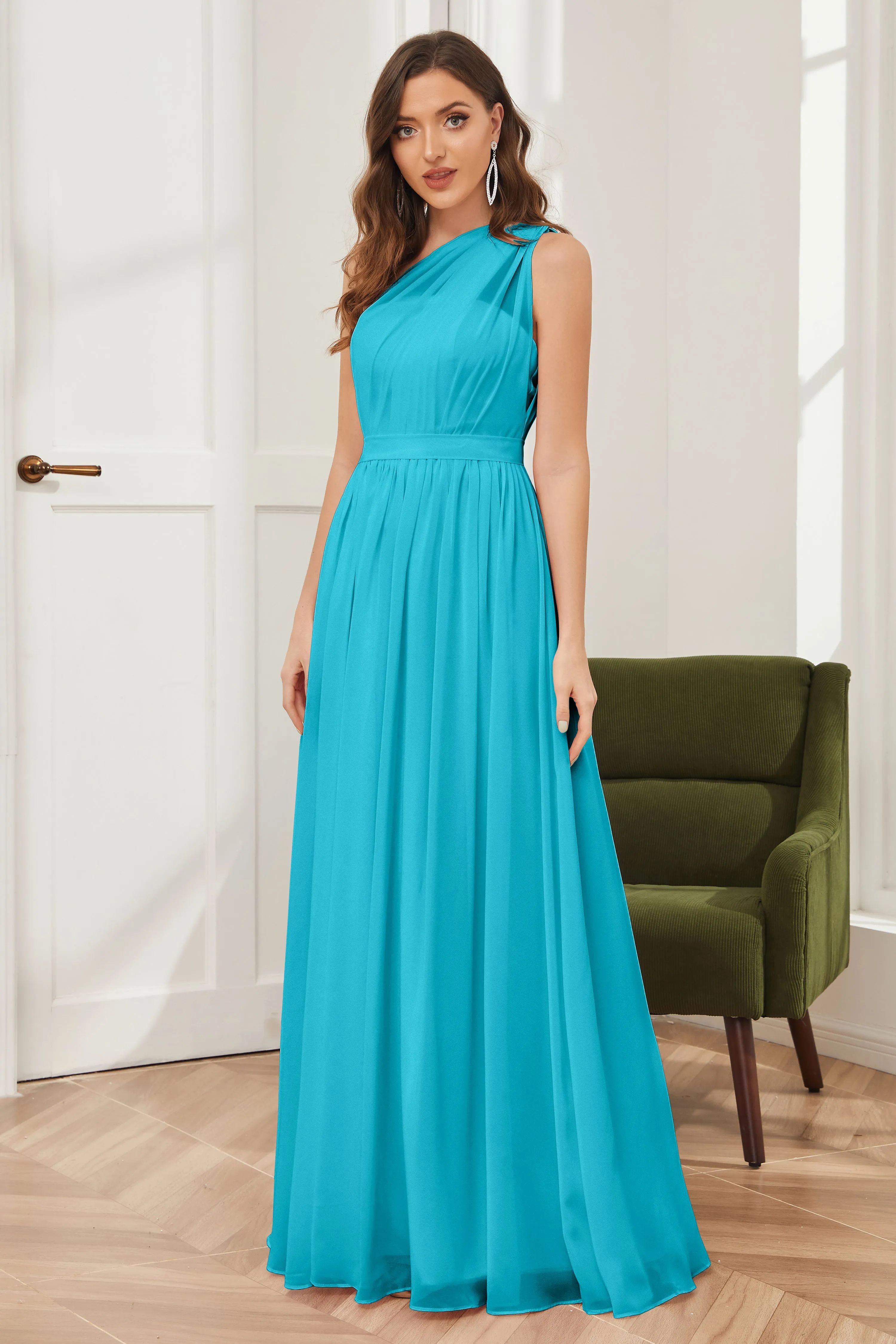 One Shoulder Chiffon Bridesmaid Dresses