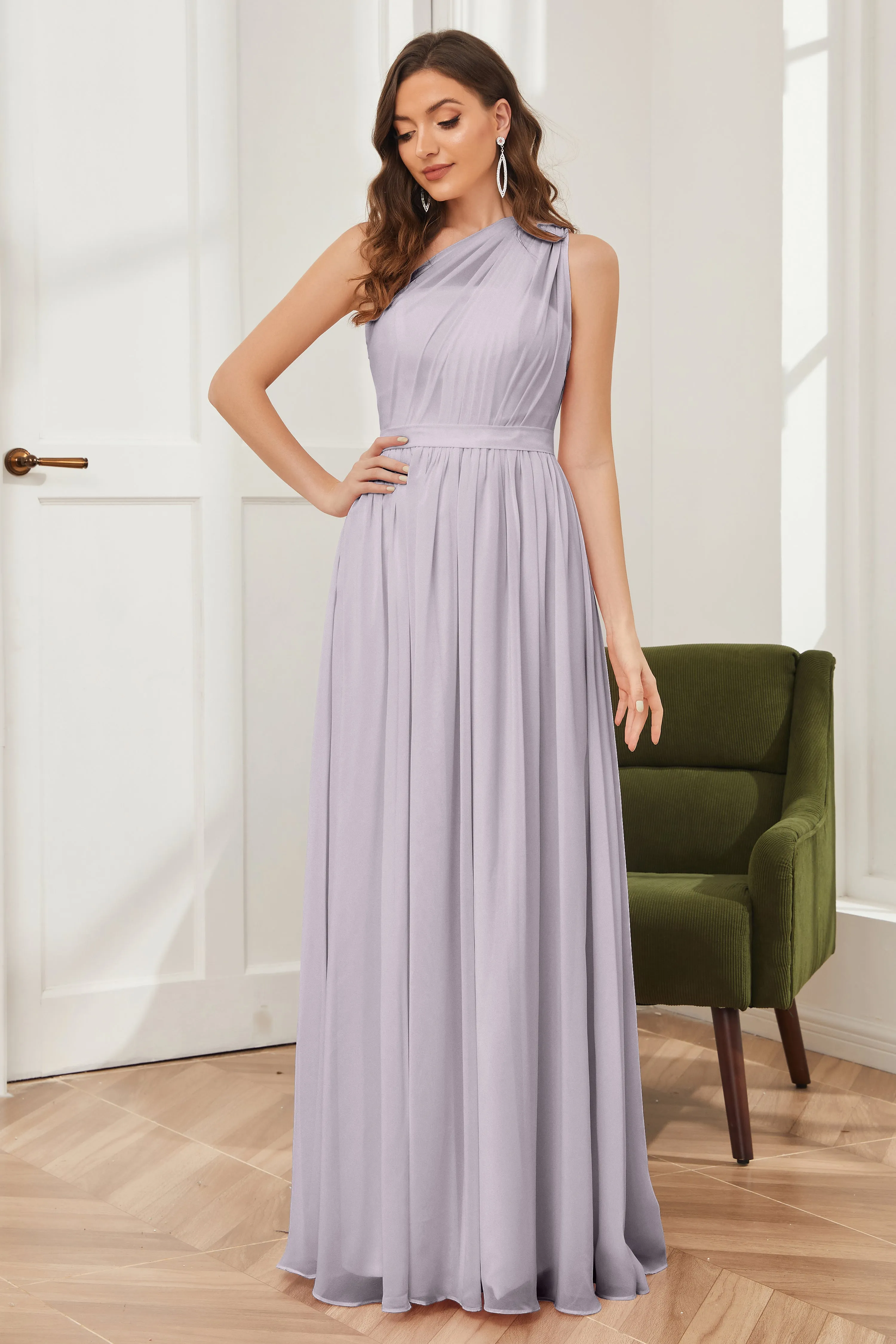 One Shoulder Chiffon Bridesmaid Dresses