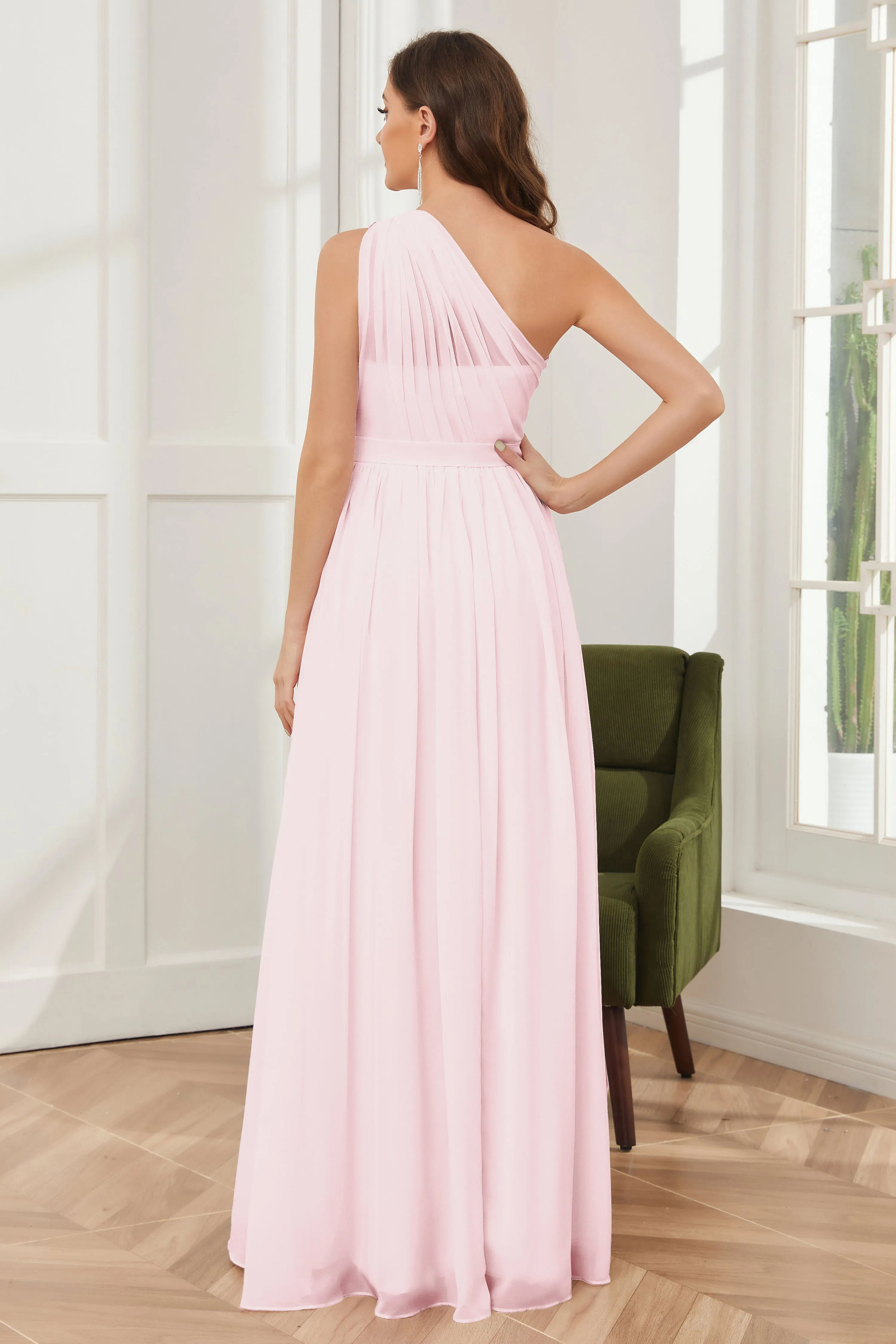 One Shoulder Chiffon Bridesmaid Dresses