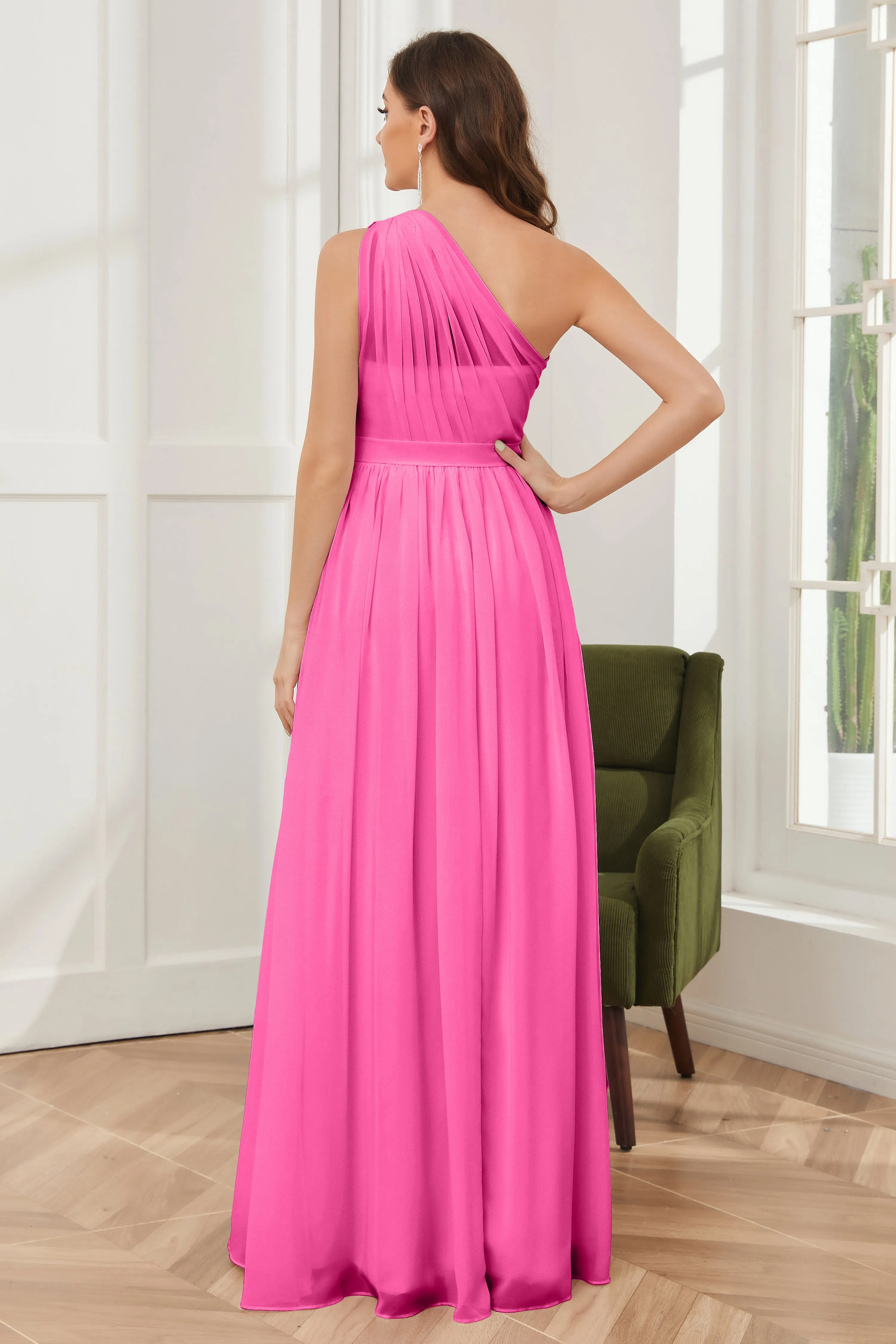 One Shoulder Chiffon Bridesmaid Dresses