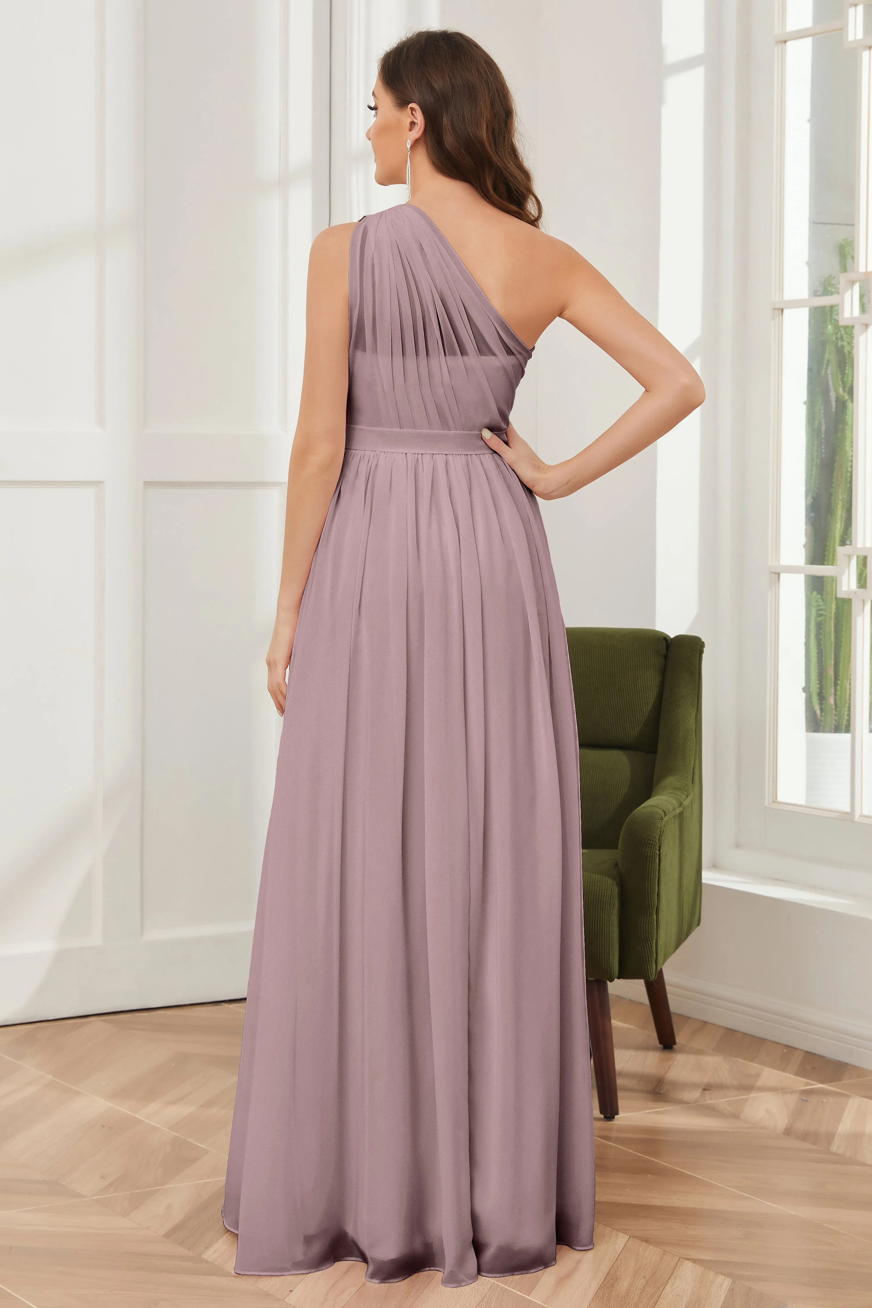 One Shoulder Chiffon Bridesmaid Dresses