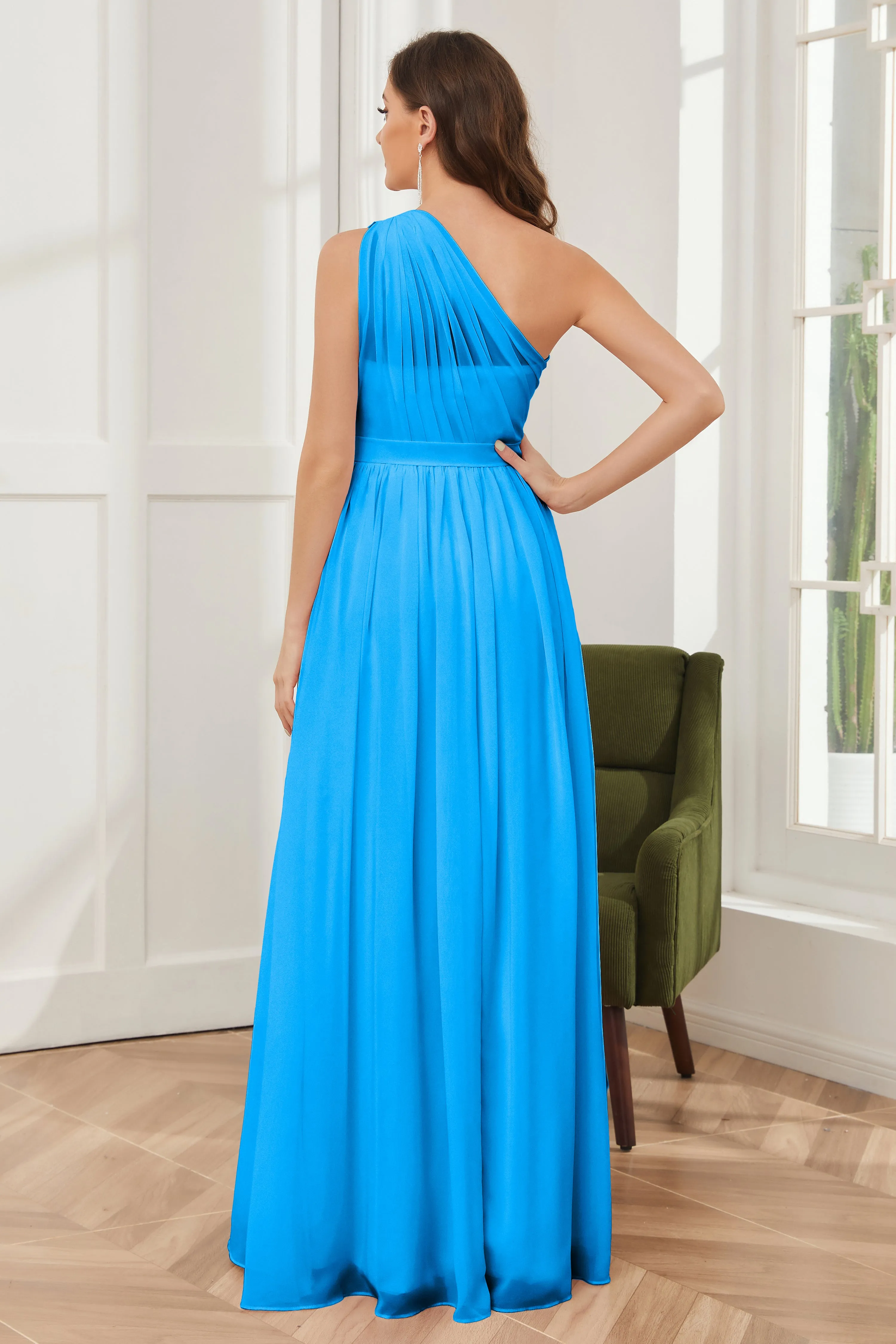 One Shoulder Chiffon Bridesmaid Dresses