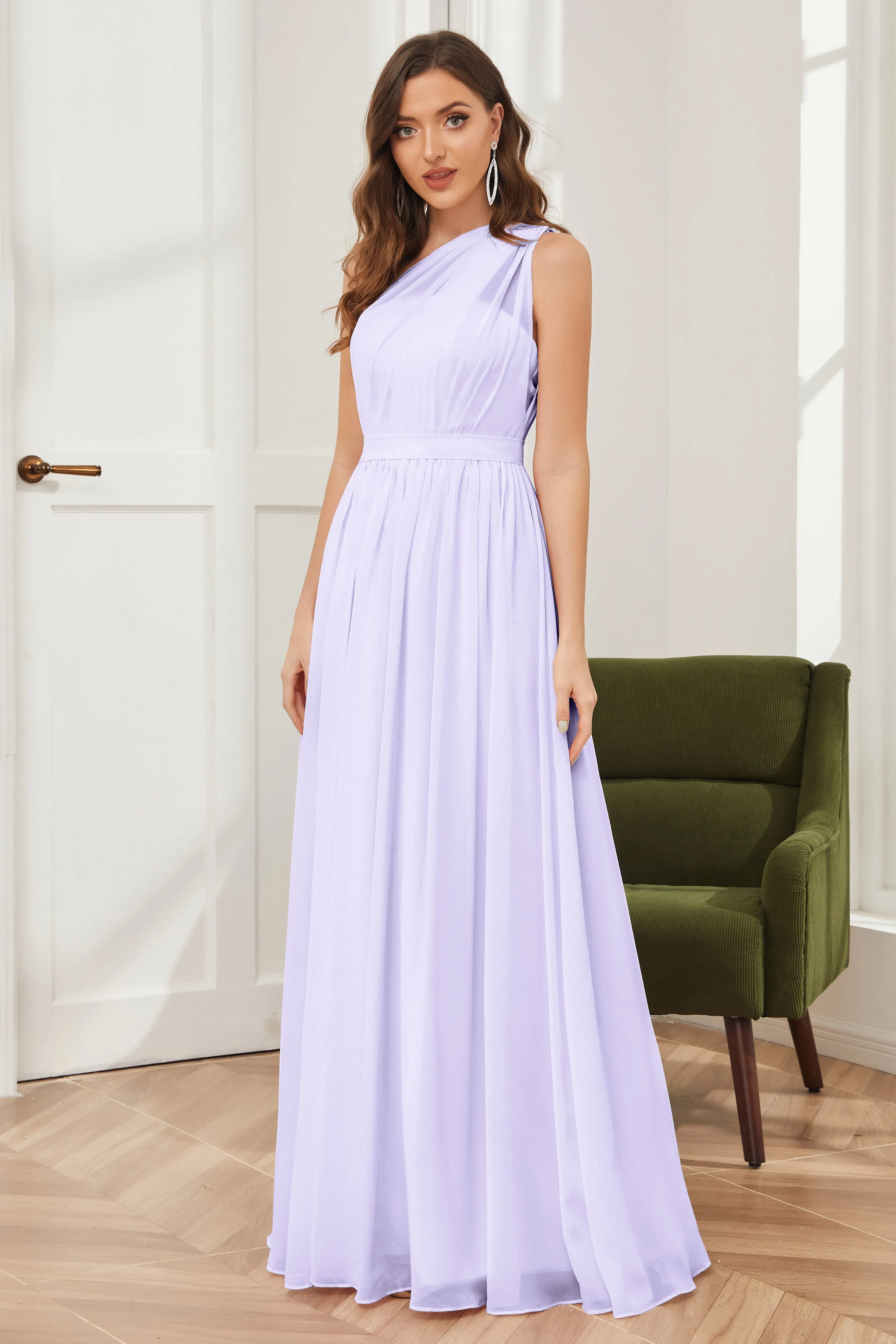 One Shoulder Chiffon Bridesmaid Dresses